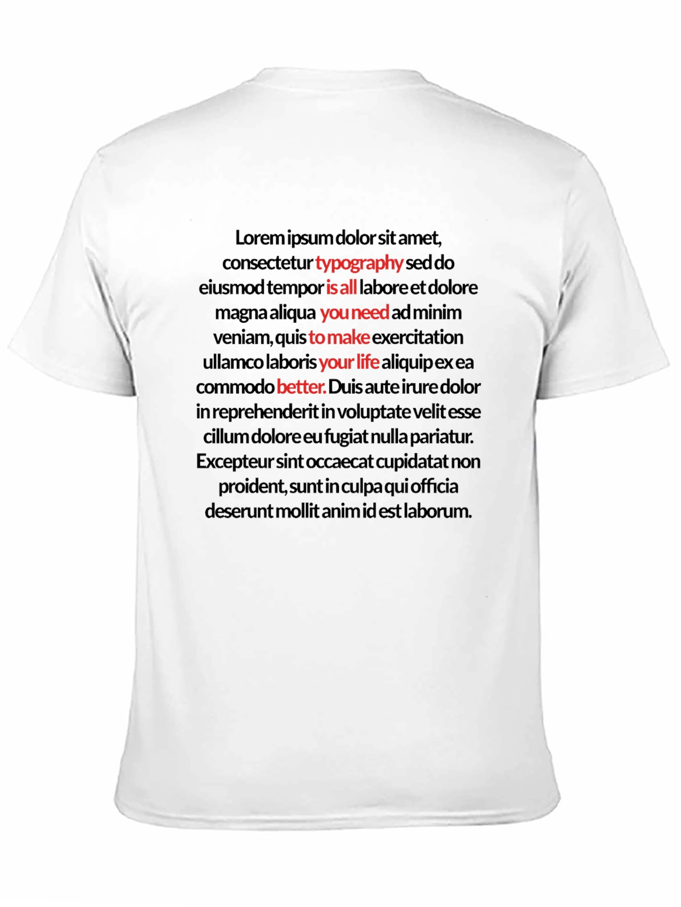 Black Typography Lorem Ipsum T-Shirt - Is All You Need view 11