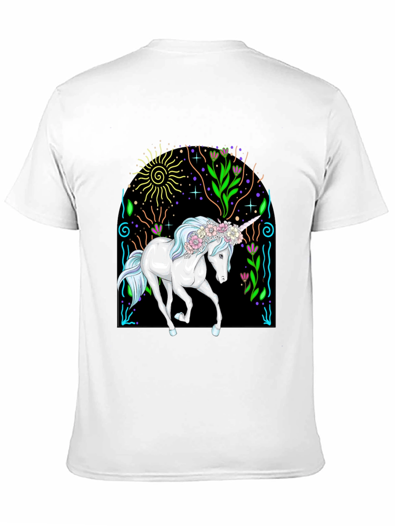 Black Unicorn Graphic Tee - Black Cotton T-Shirt view 11