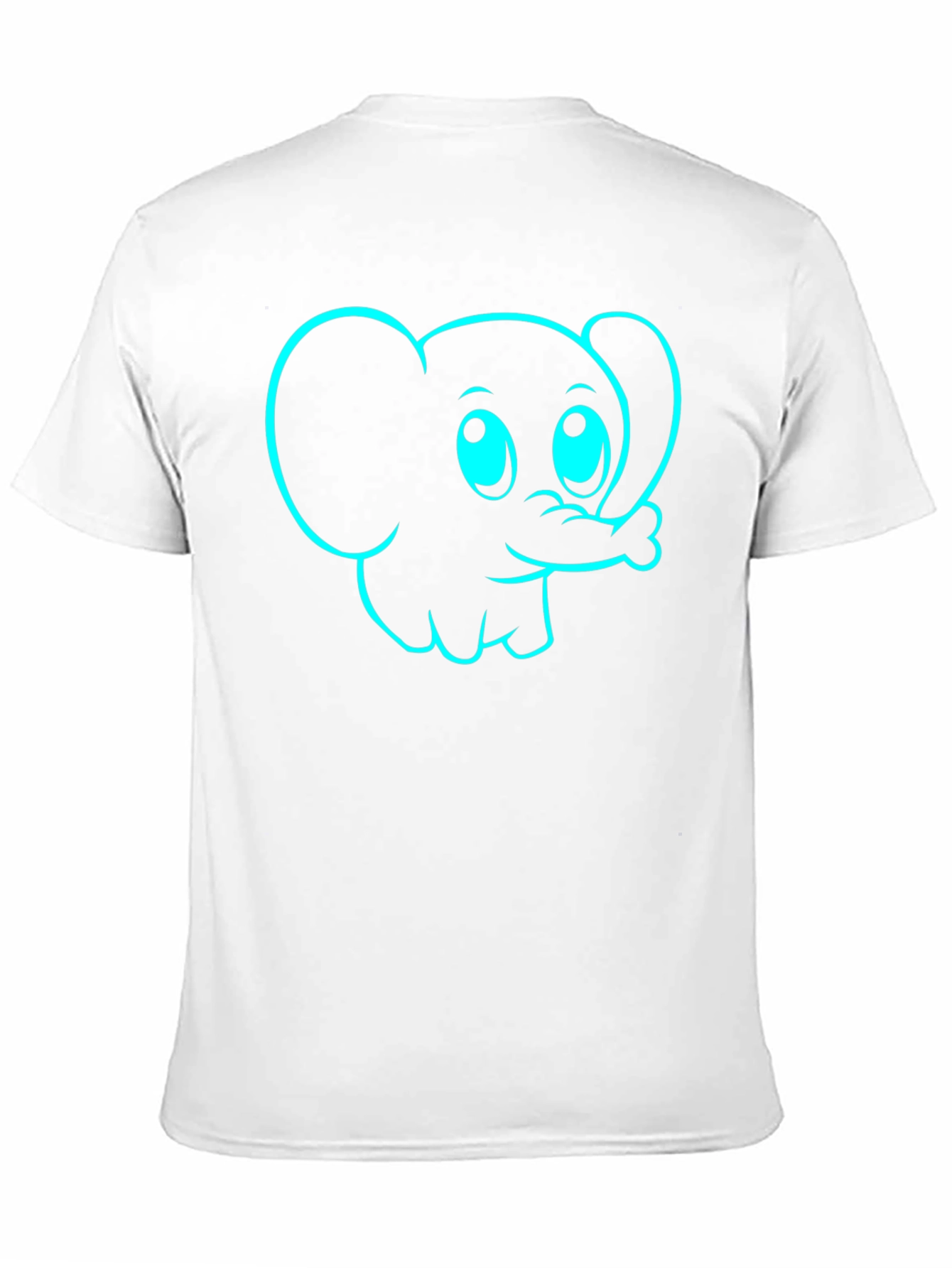 Black Cartoon Elephant Graphic Tee - Black Cotton T-Shirt view 11