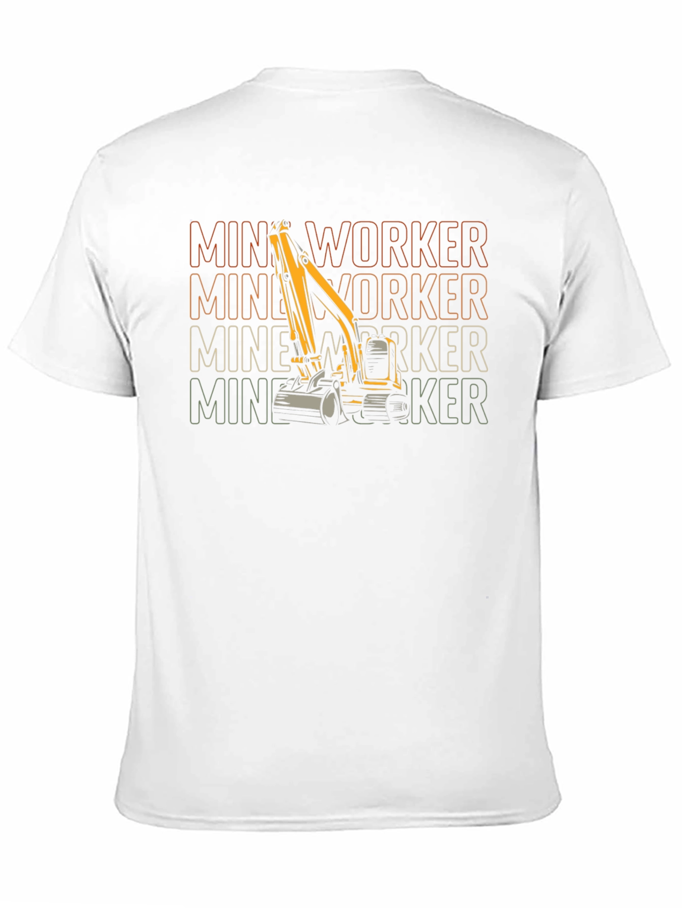 Black Mine Worker Excavator Graphic T-Shirt view 11