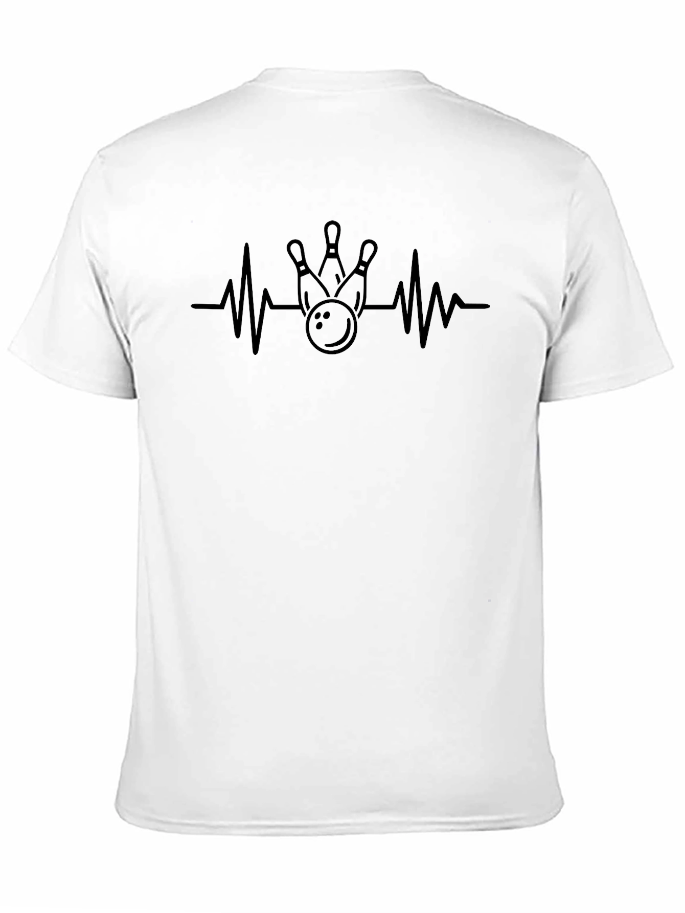 Black Bowling Heartbeat Graphic T-Shirt view 11