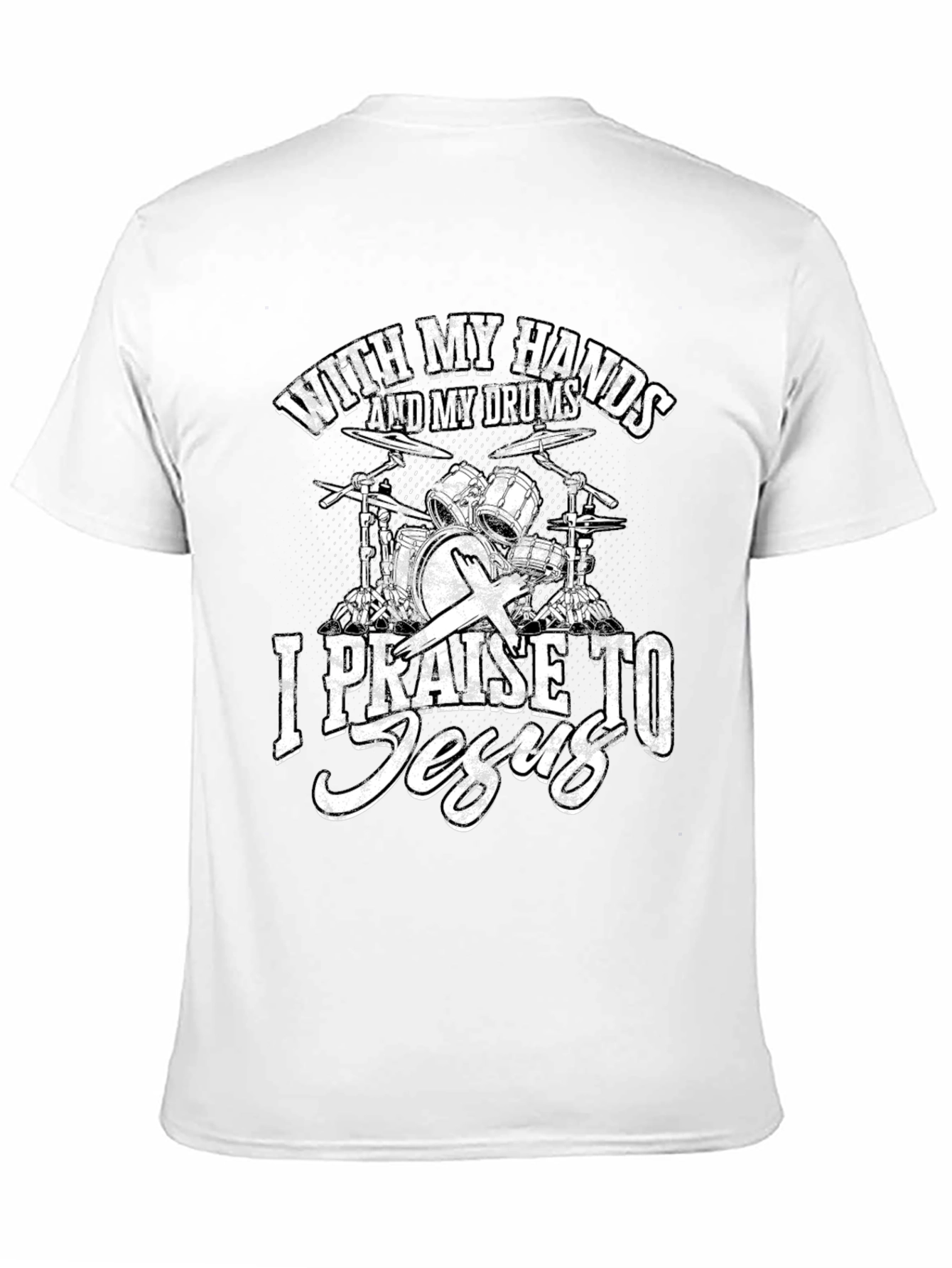 Black Drums and Jesus Graphic T-Shirt view 11