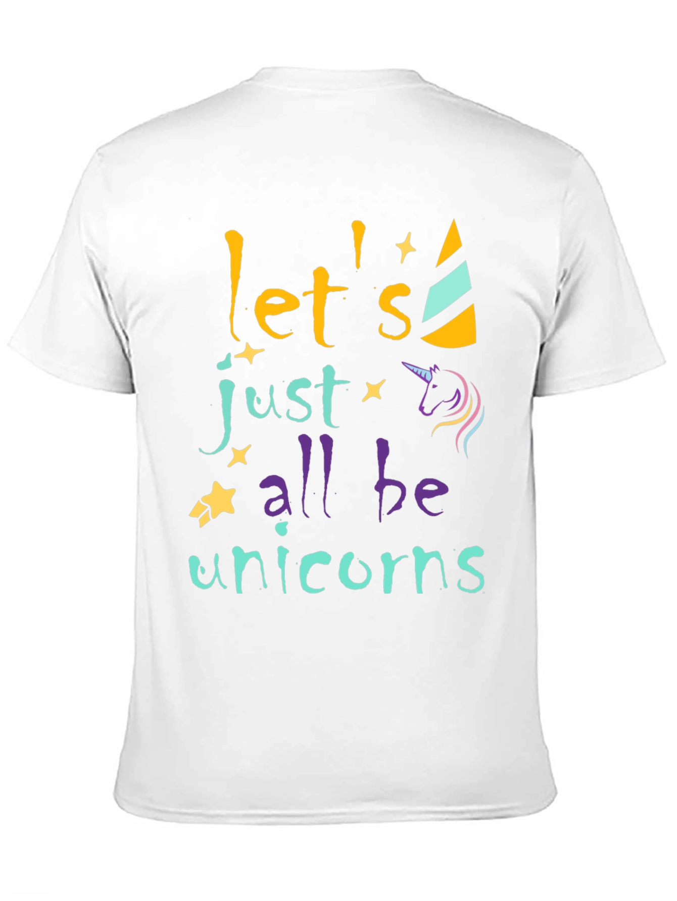 Black Let's All Be Unicorns Graphic Tee view 11