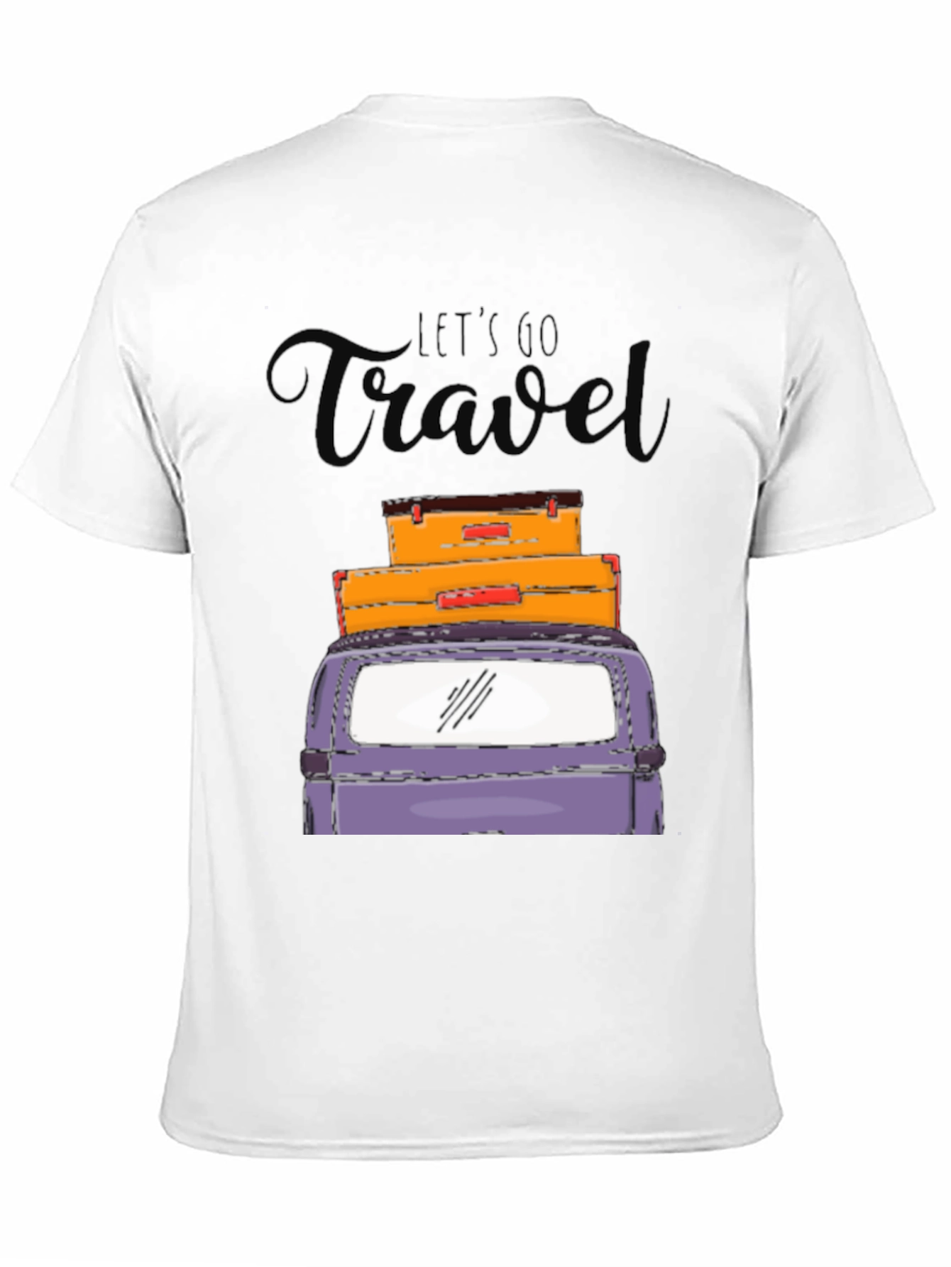 Black Let's Go Travel Graphic T-Shirt view 11