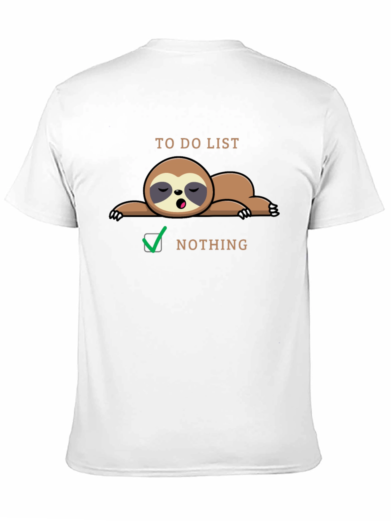 Black Lazy Sloth To-Do List Funny Graphic Tee view 11