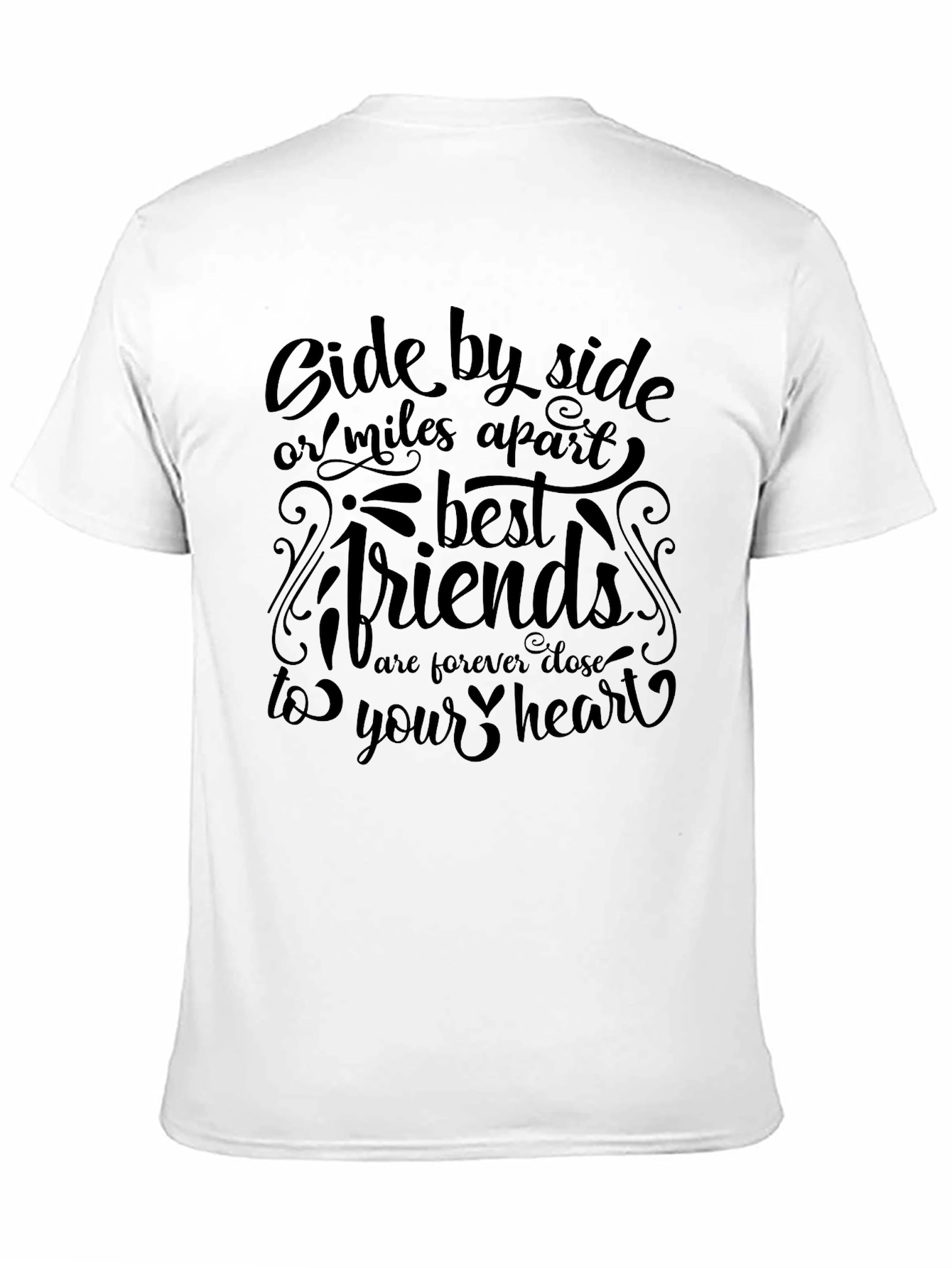 Black Best Friends Graphic Tee - Side by Side or Miles Apart view 11