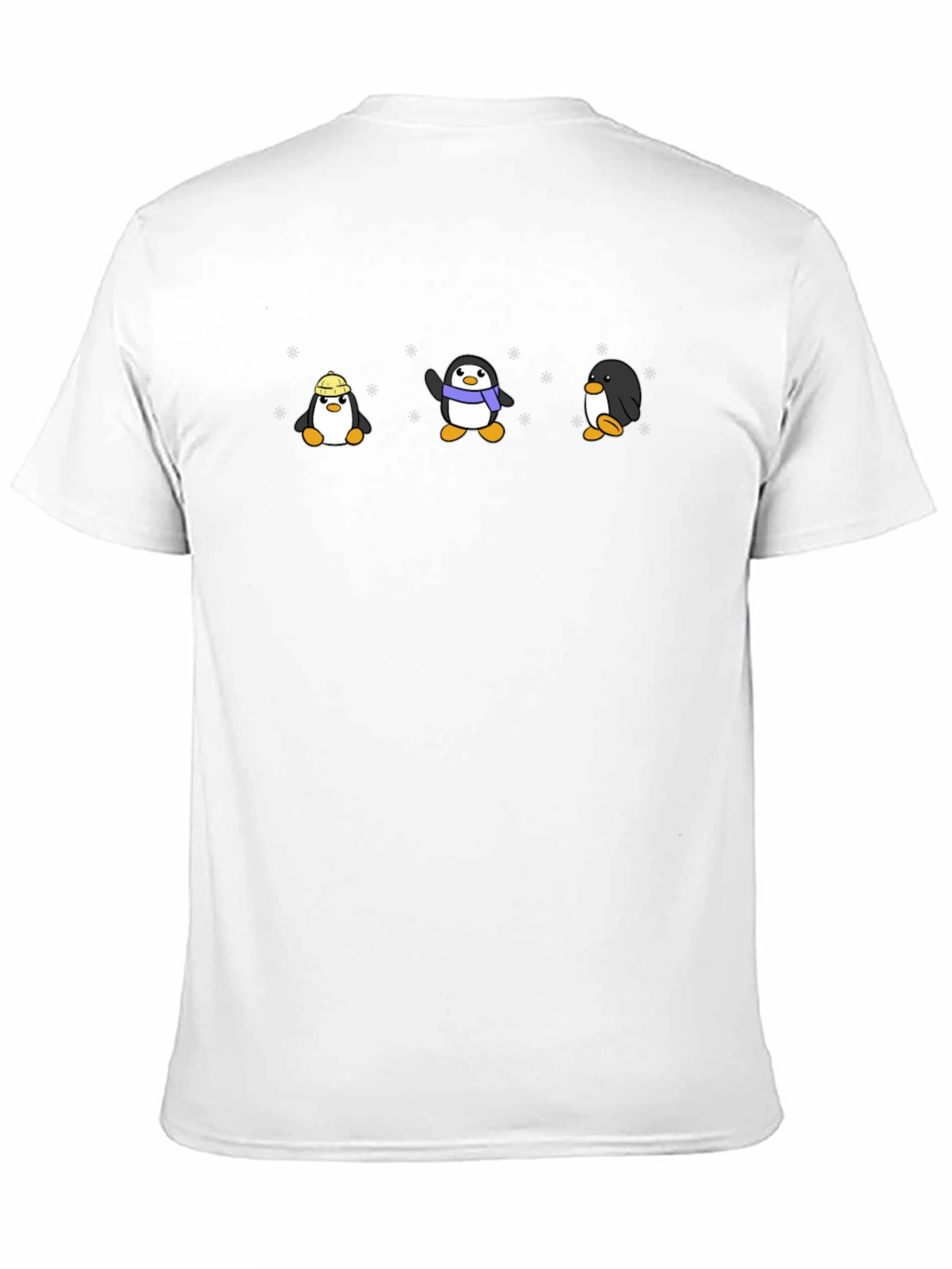 Black Penguin Cartoon Graphic Print Black T-Shirt view 11