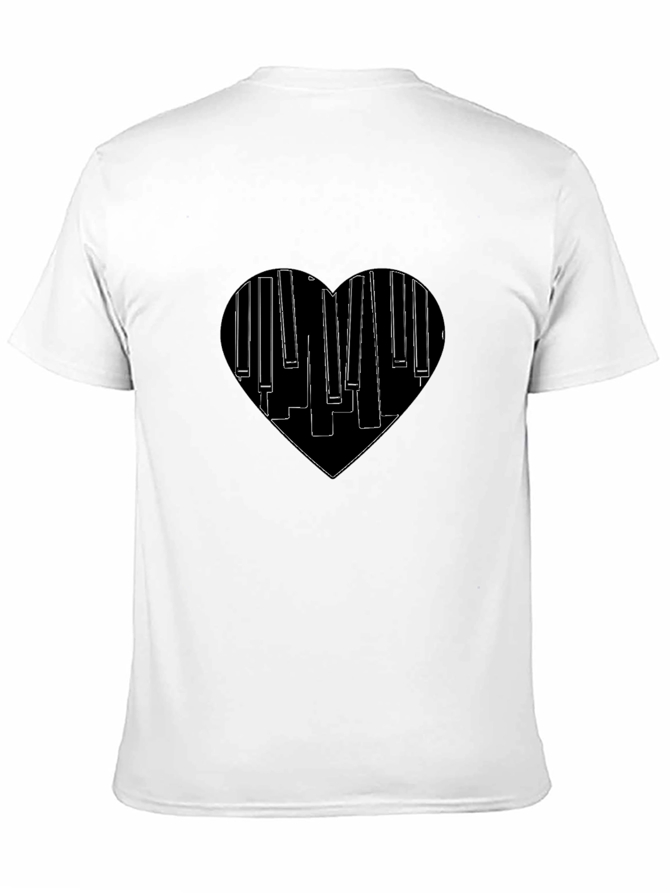 Black Piano Heartbeat Black T-Shirt | Music Lover Tee view 11