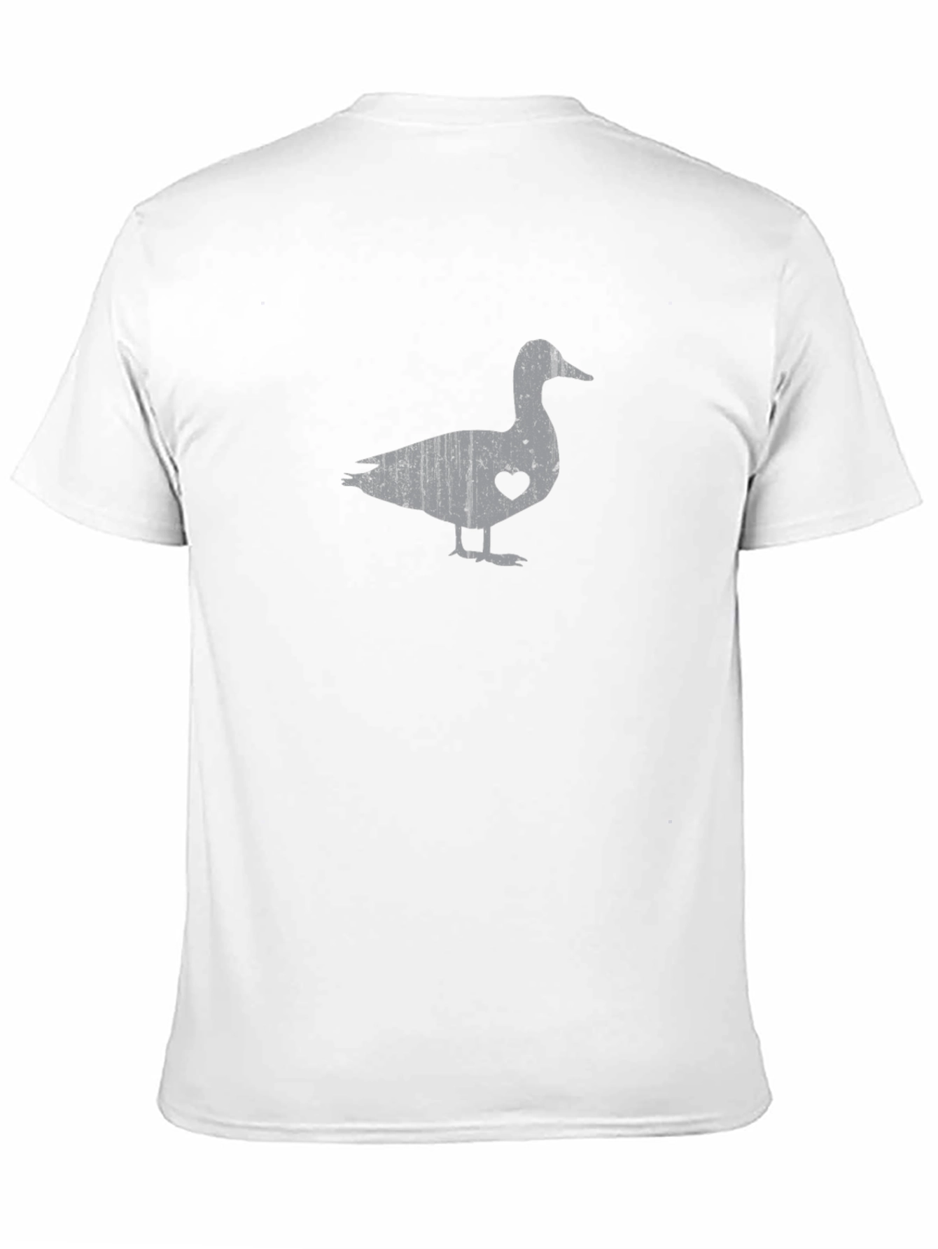 Black Duck with Heart Graphic Tee - Casual Cotton Blend T-Shirt view 11