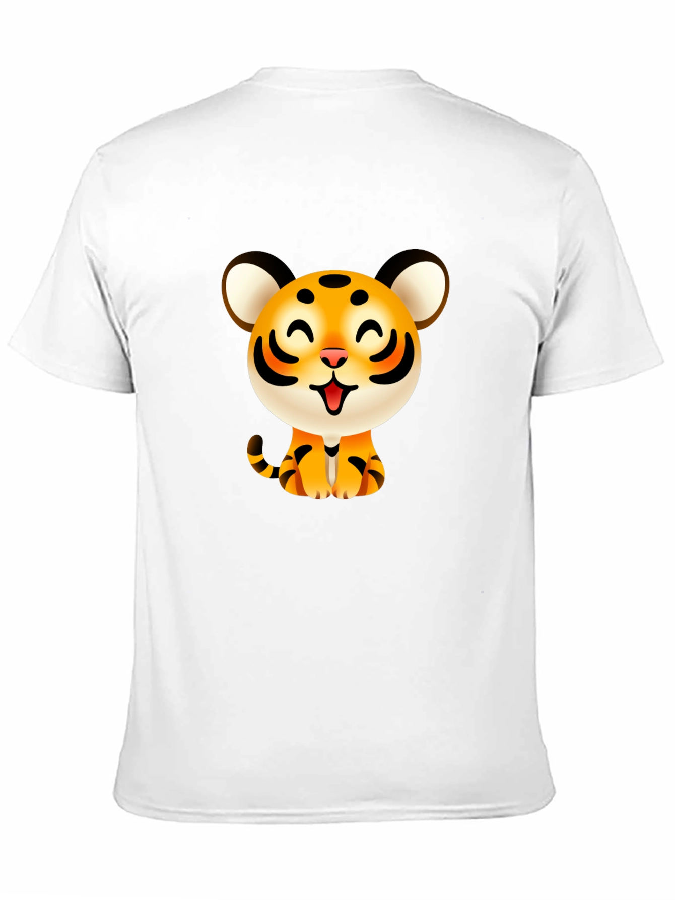 Black Cute Cartoon Tiger Graphic Tee - Black view 11