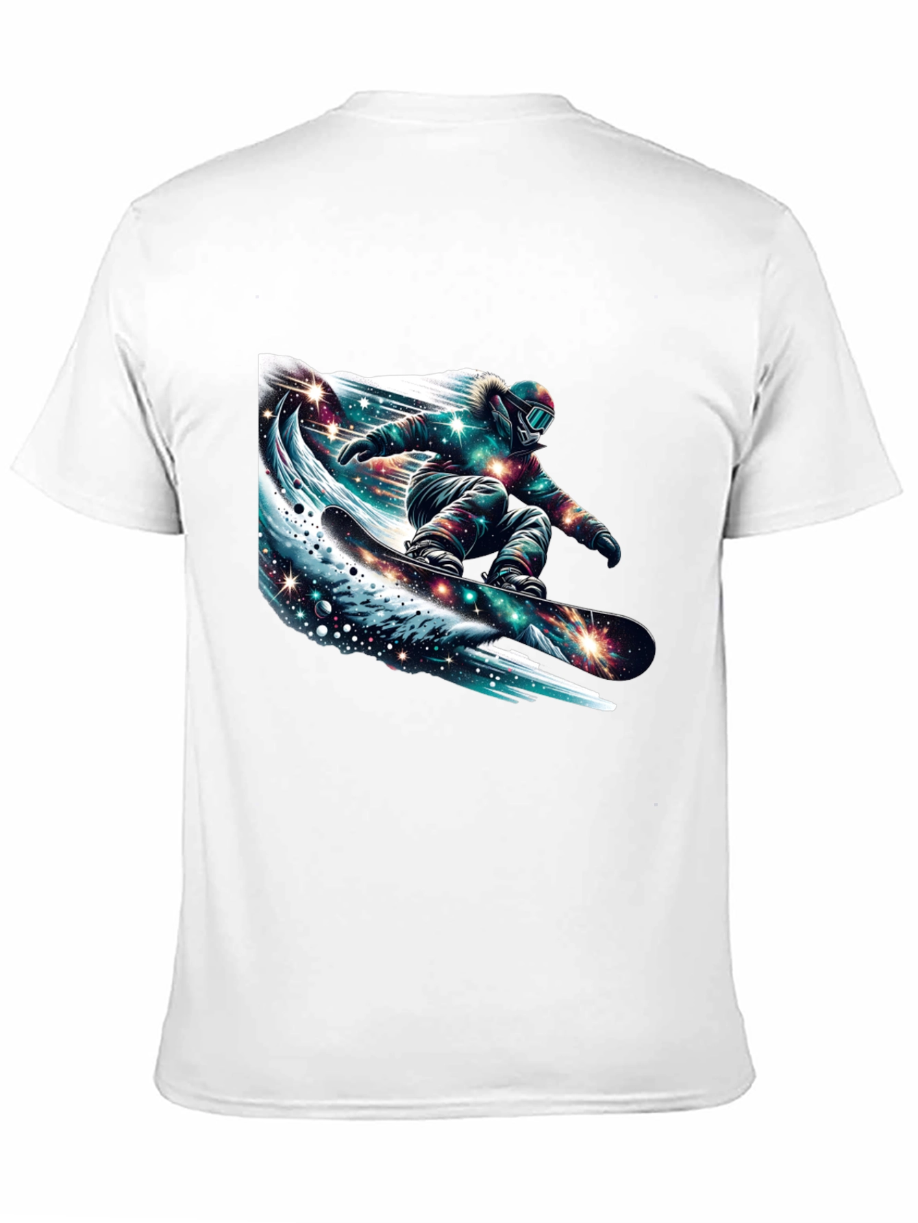 Black Galaxy Snowboarder Graphic Tee - Black view 11