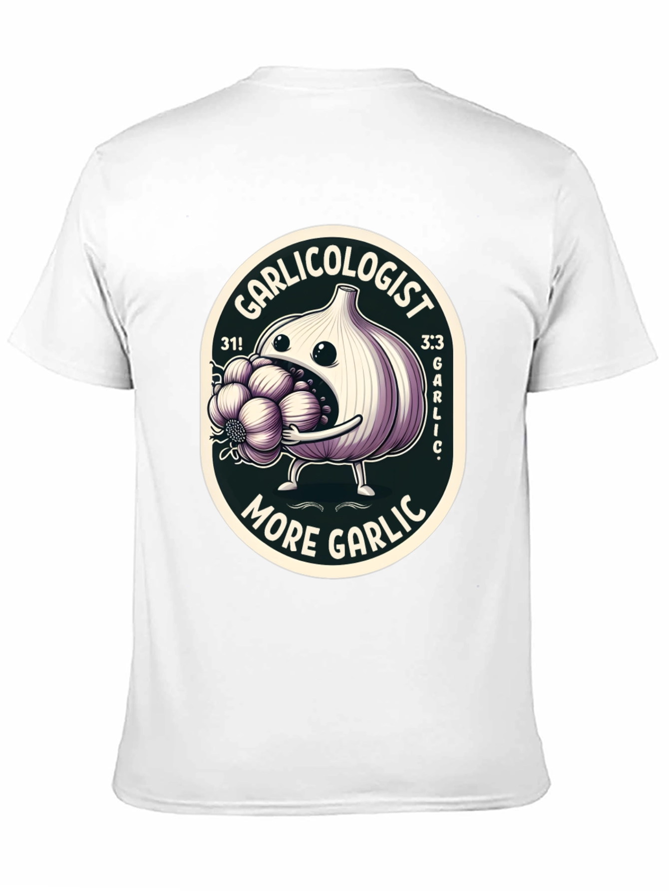 Black Garlicologist Graphic T-Shirt - More Garlic! view 11