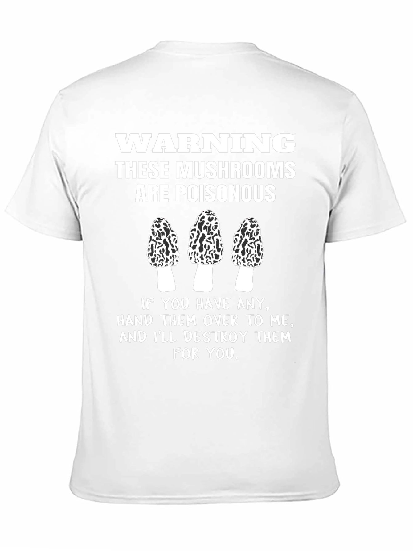 Black Warning Poisonous Mushroom T-Shirt view 11