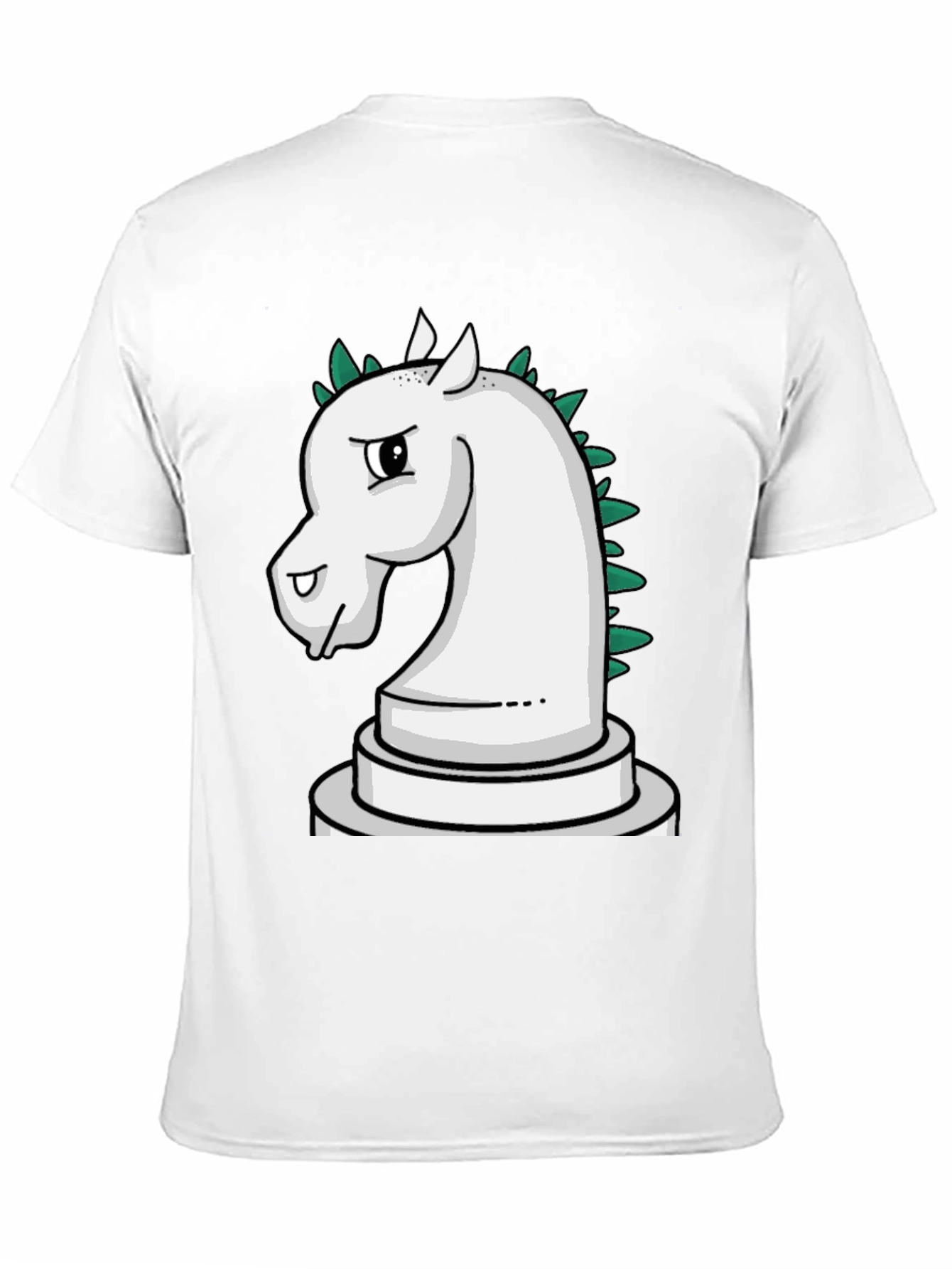 Black Chess Knight T-Shirt - Unique Cartoon Design view 11