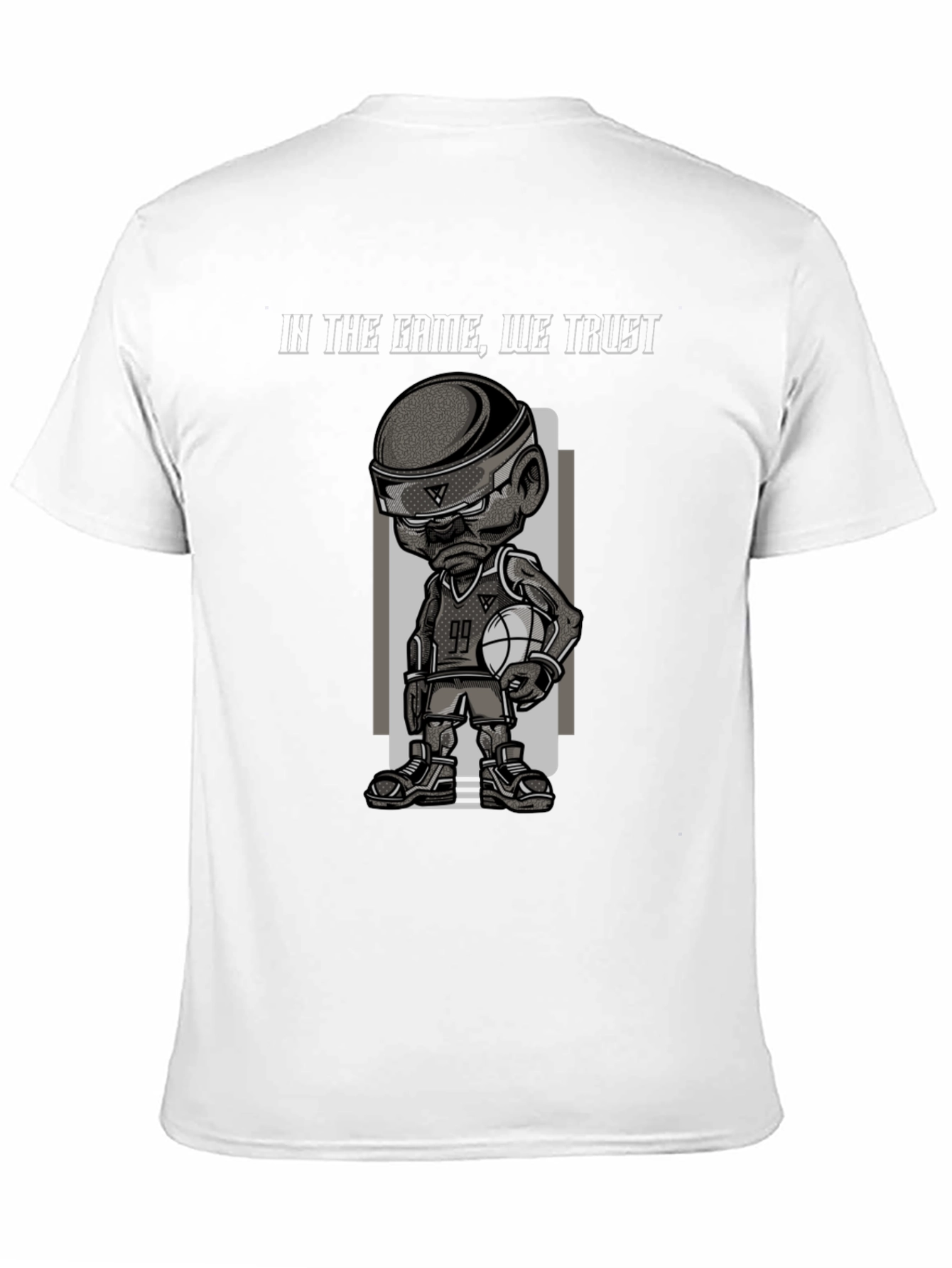 Black Basketball Cartoon Graphic T-Shirt - In The Game We Trust view 11