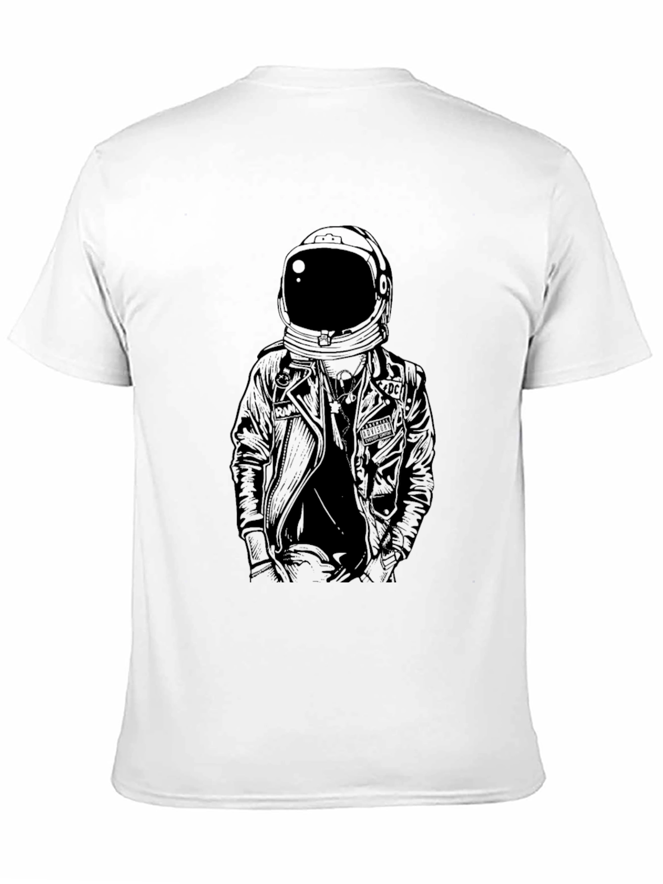 Black Astronaut Leather Jacket Graphic Tee - Black view 11
