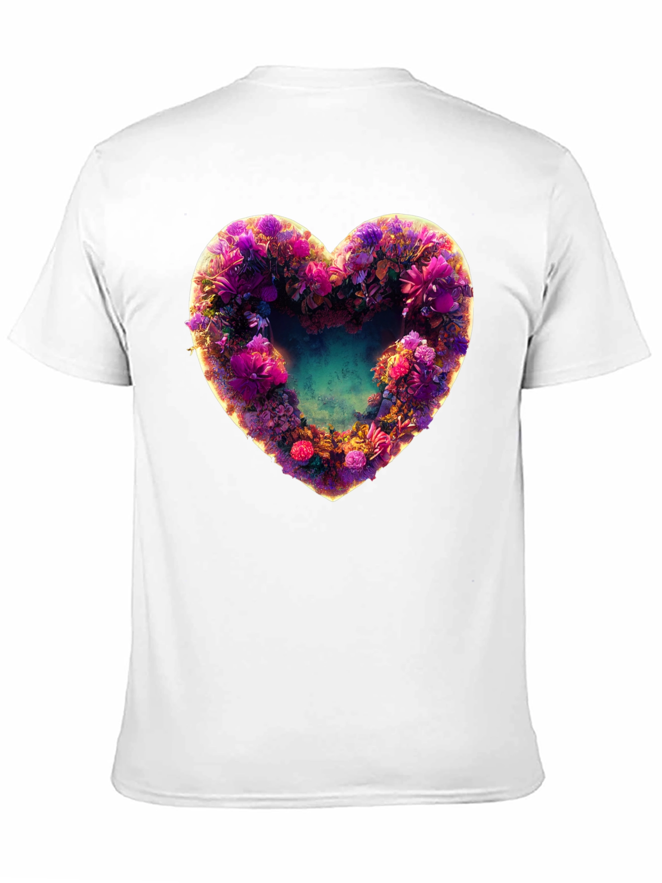 Black Floral Heart Graphic Black T-Shirt view 11