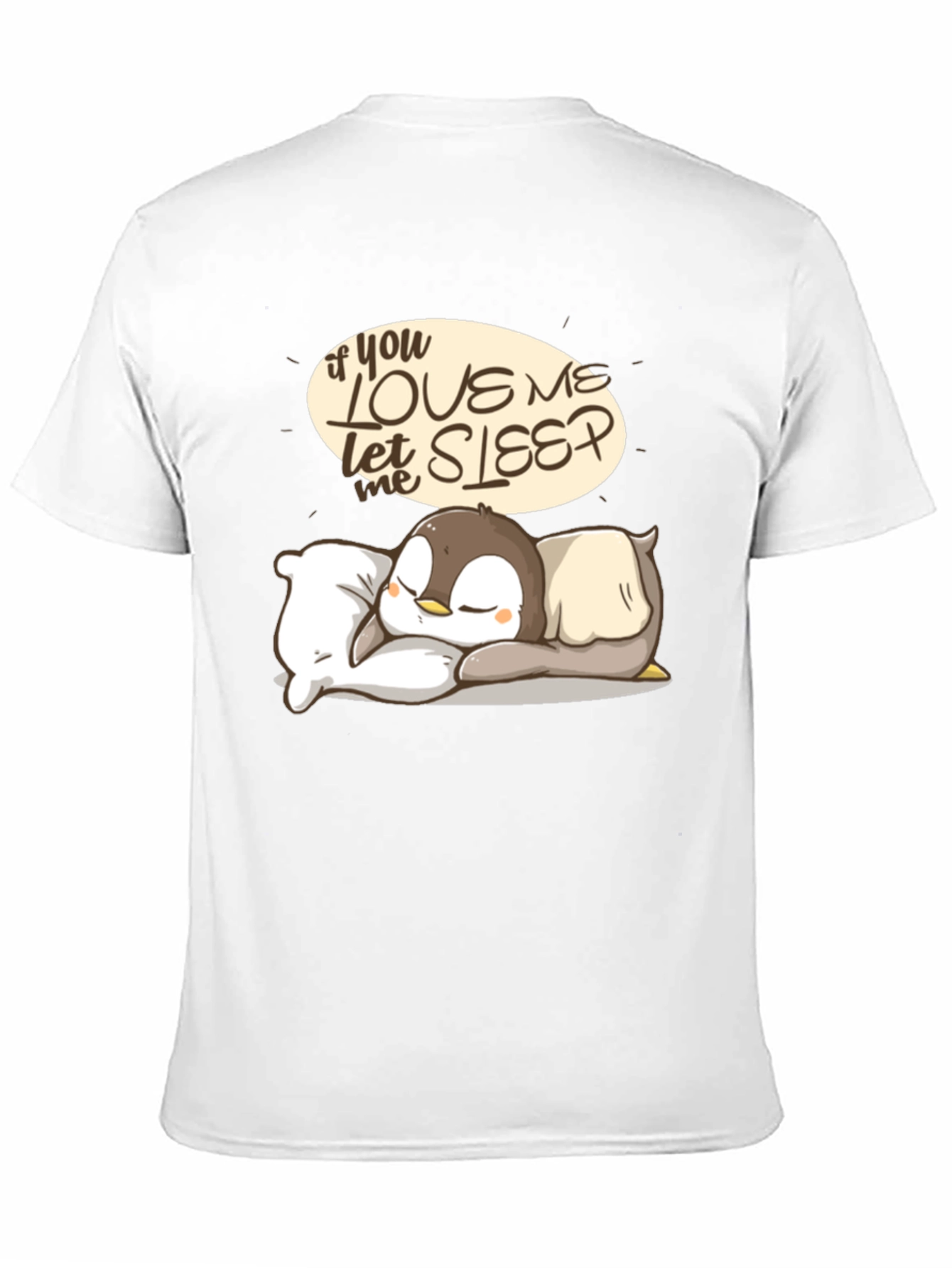 Black Cute Penguin Sleep T-Shirt view 11