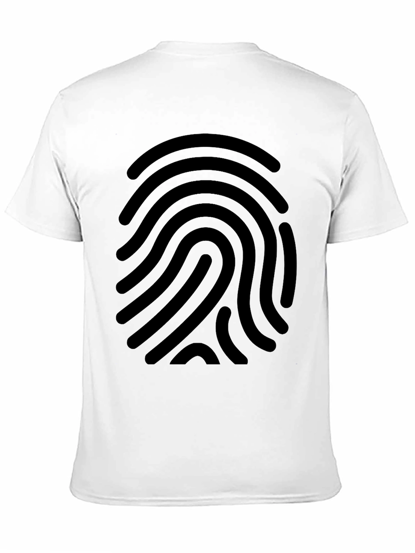 Black Fingerprint Graphic Tee - Black Cotton Casual Shirt view 11