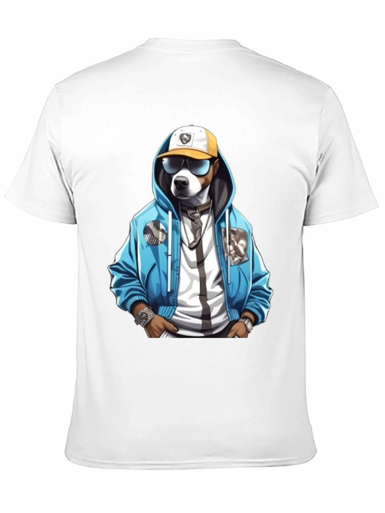 Black Dog in Hoodie Graphic Tee - Cool Streetwear Style view 11
