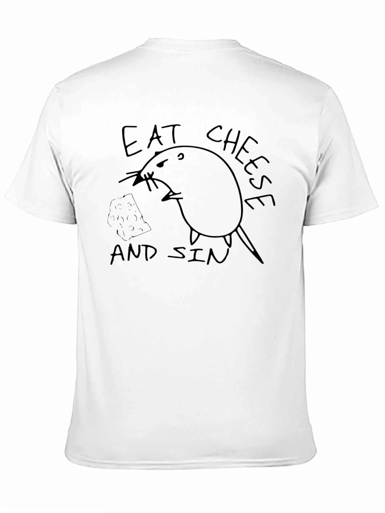 Black Eat Cheese and Sin Black T-Shirt view 11