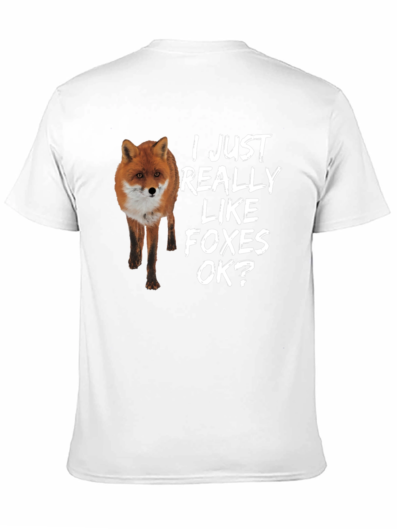 Black I Just Really Like Foxes OK? T-Shirt view 11