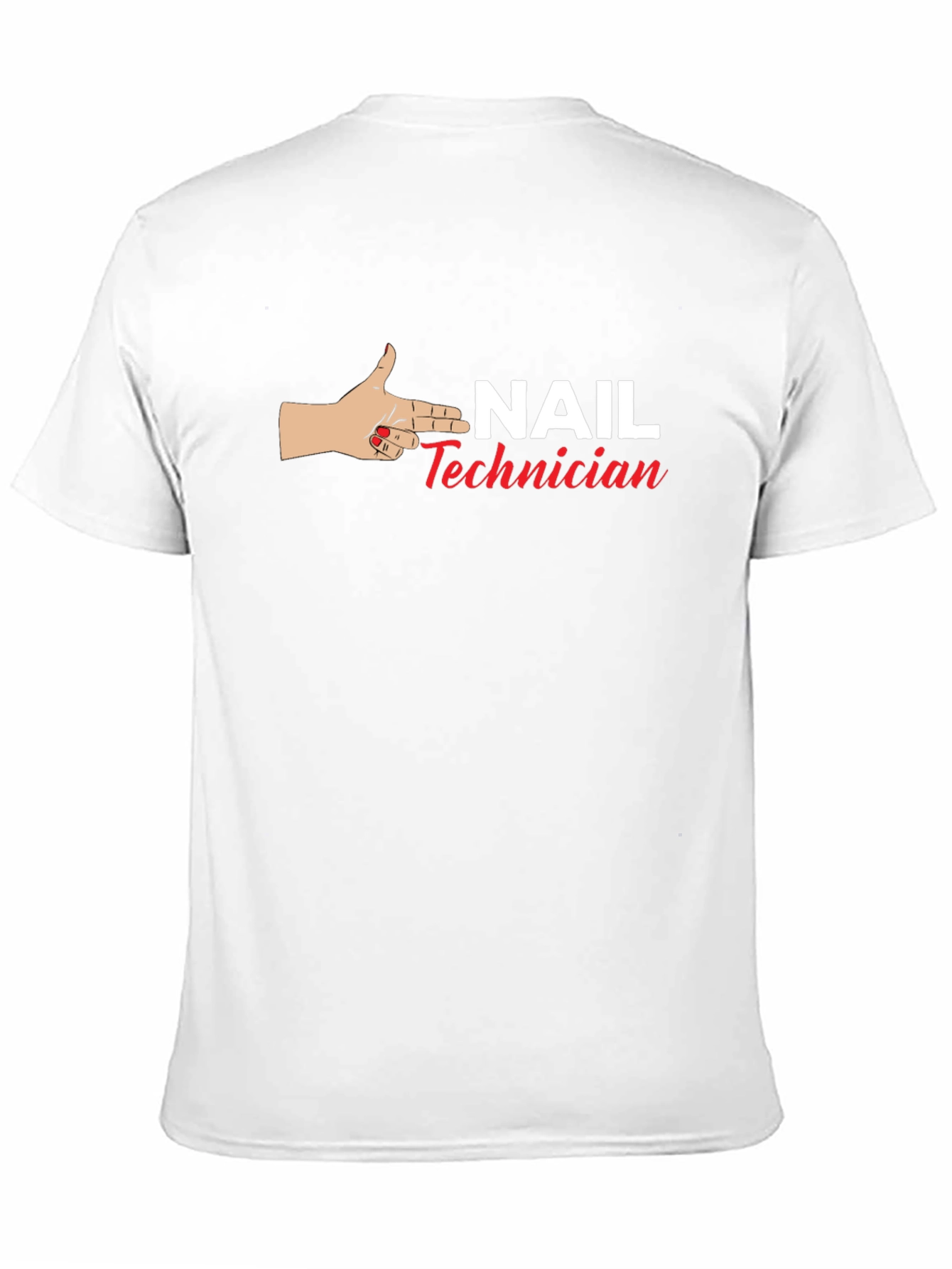 Black Nail Technician T-Shirt - Hand Gun Design view 11