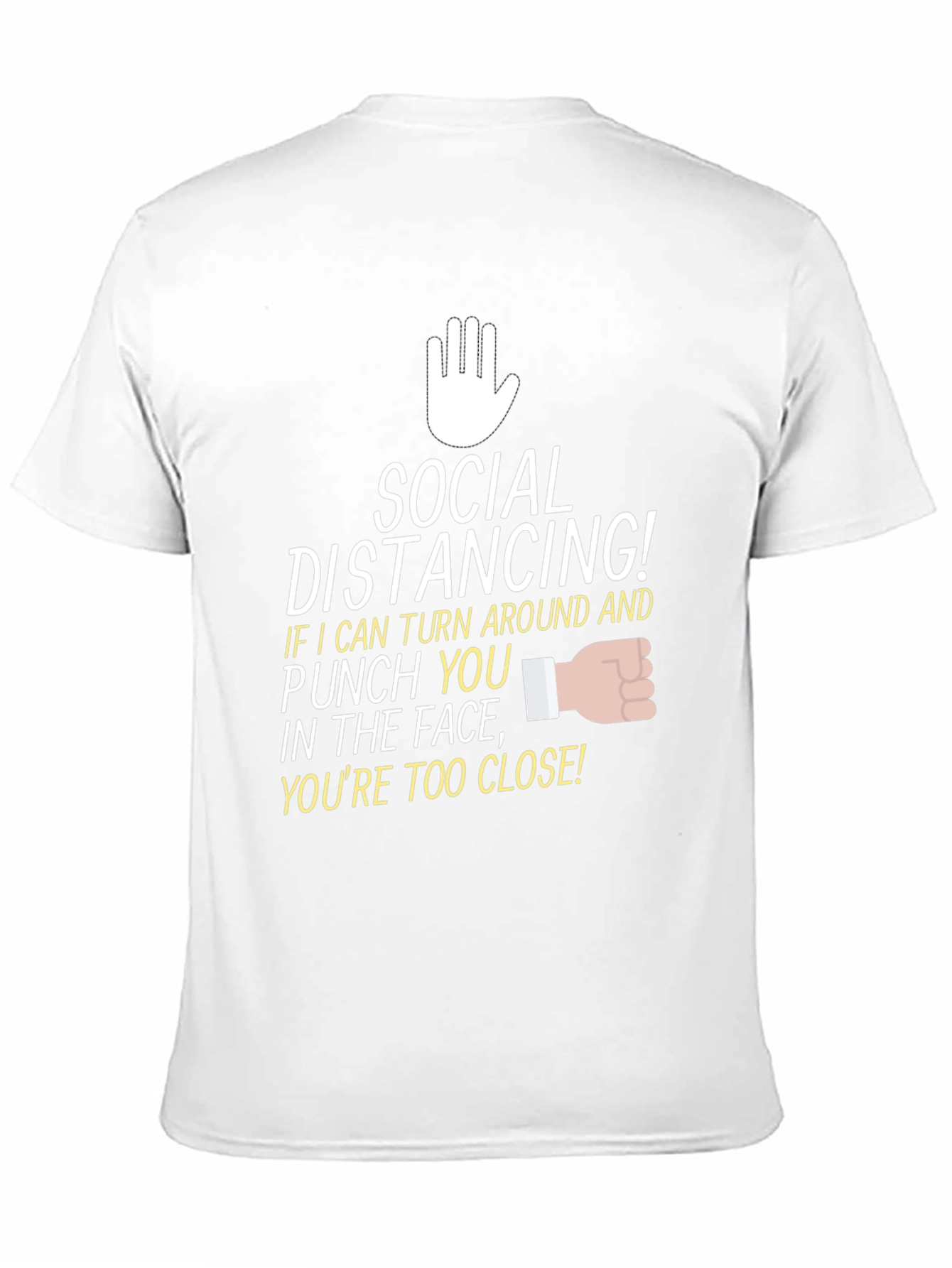 Black Social Distancing Graphic Tee - Punch You Close Funny view 11