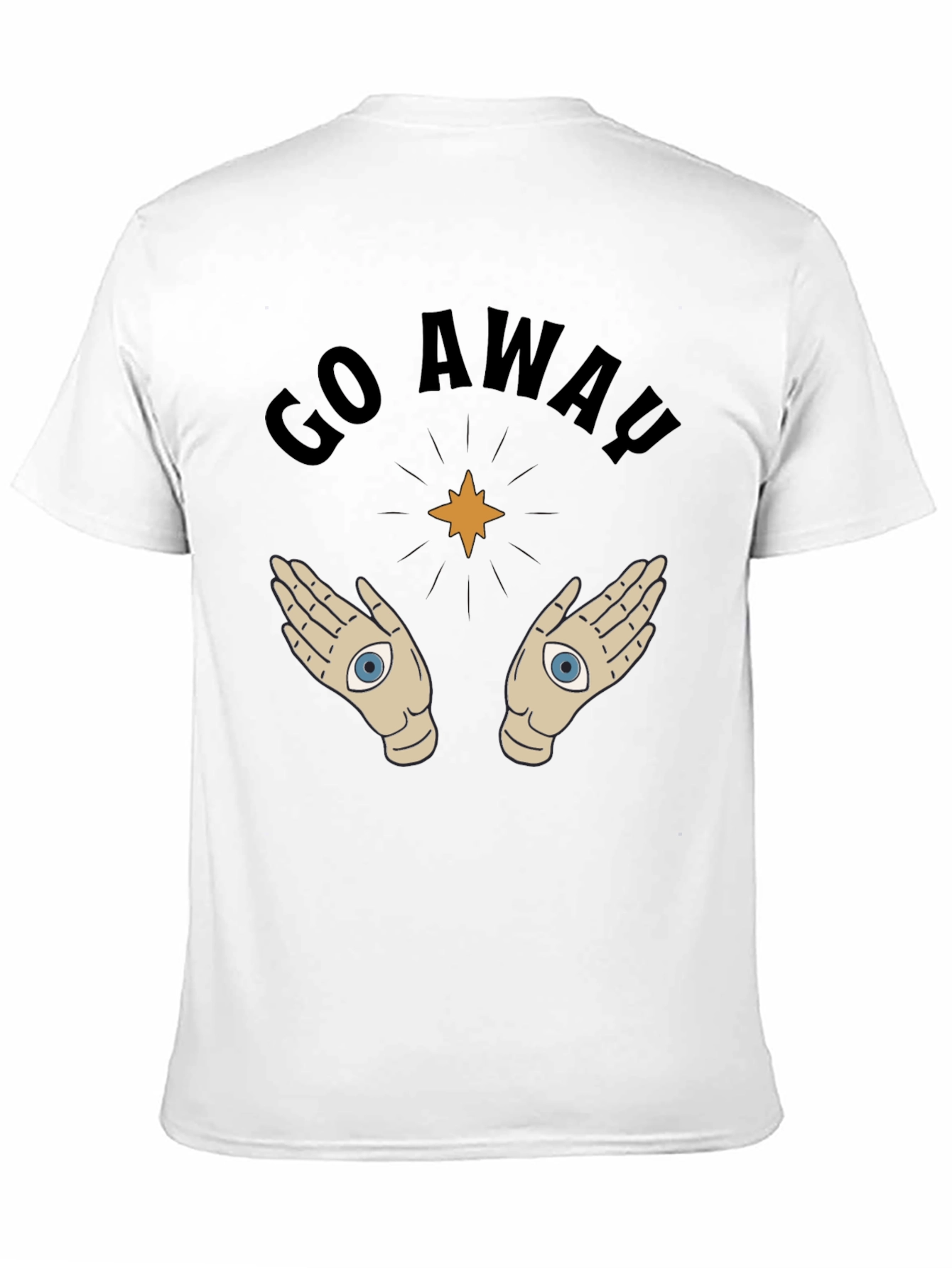 Black Go Away T-Shirt with Mystic Hands Graphic view 11