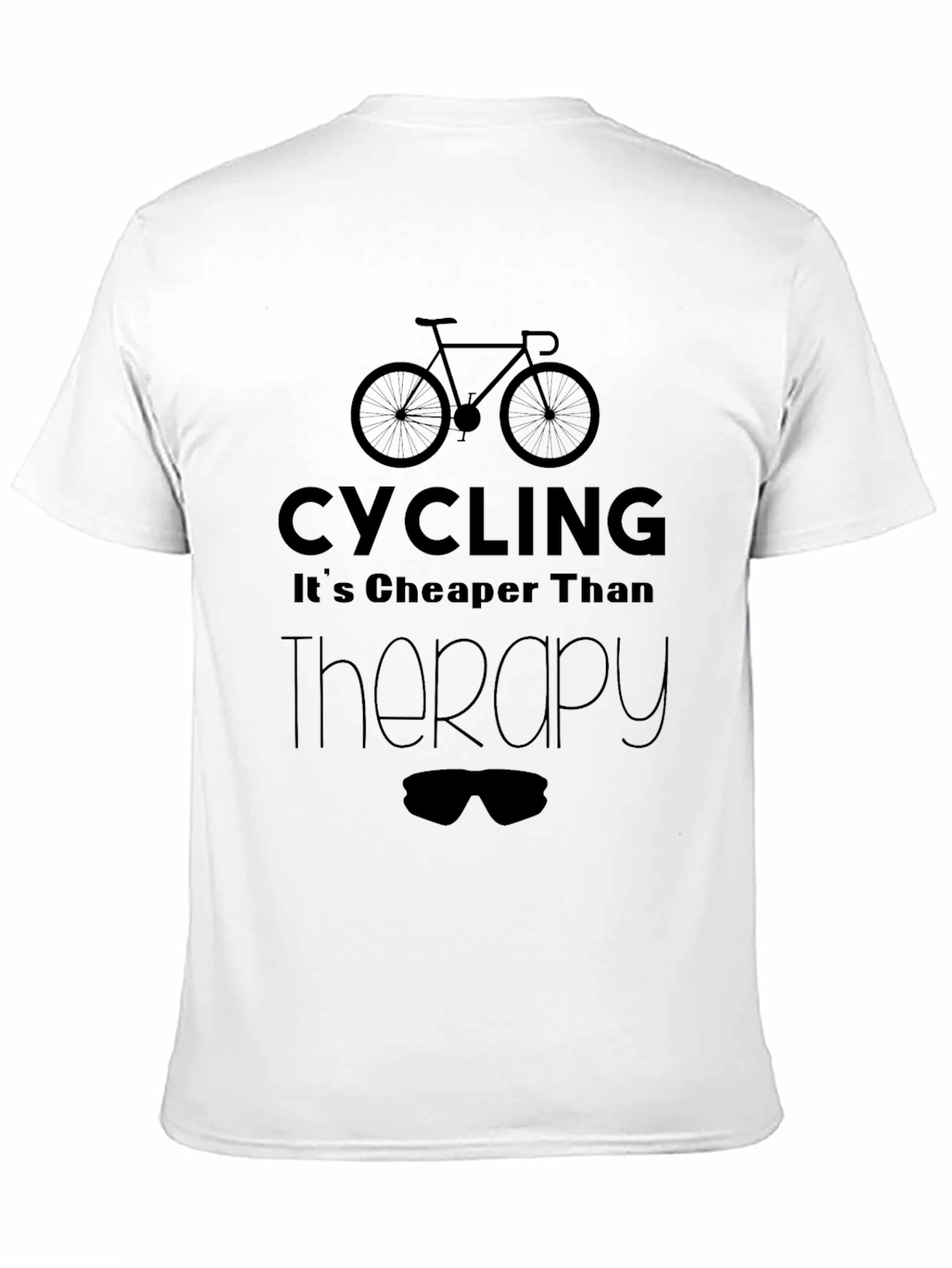 Black Cycling Cheaper Than Therapy T-Shirt view 11