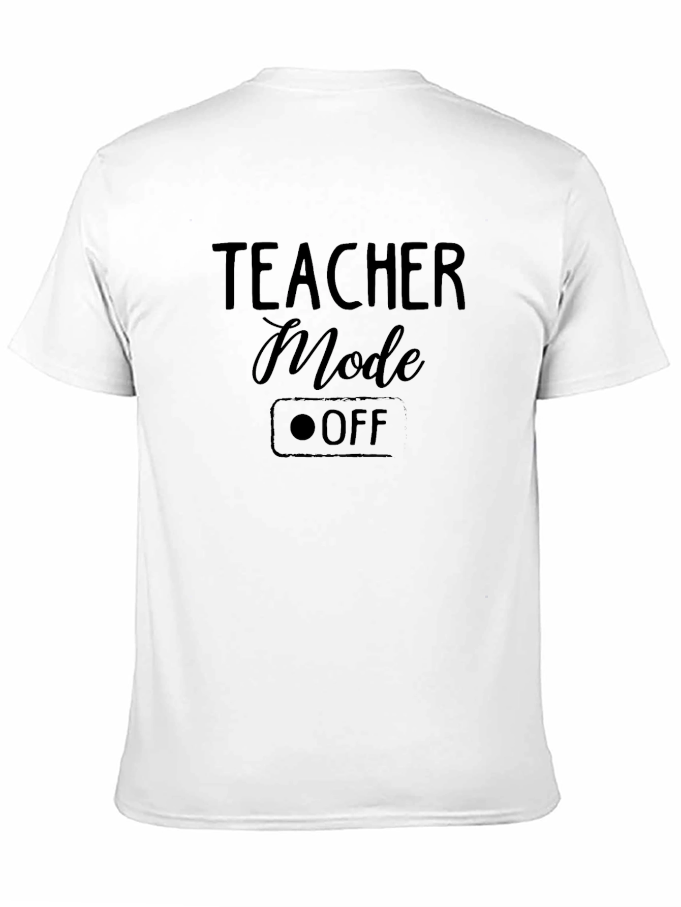 Black Teacher Mode Off Black Graphic T-Shirt view 11