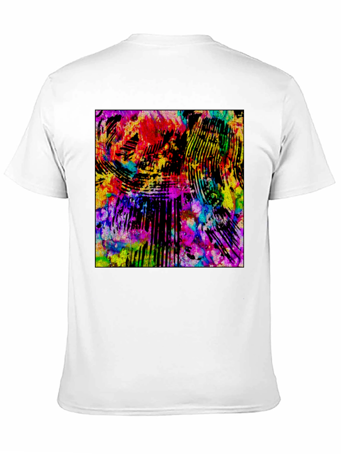 Black Abstract Art Graphic Print Black T-Shirt view 11