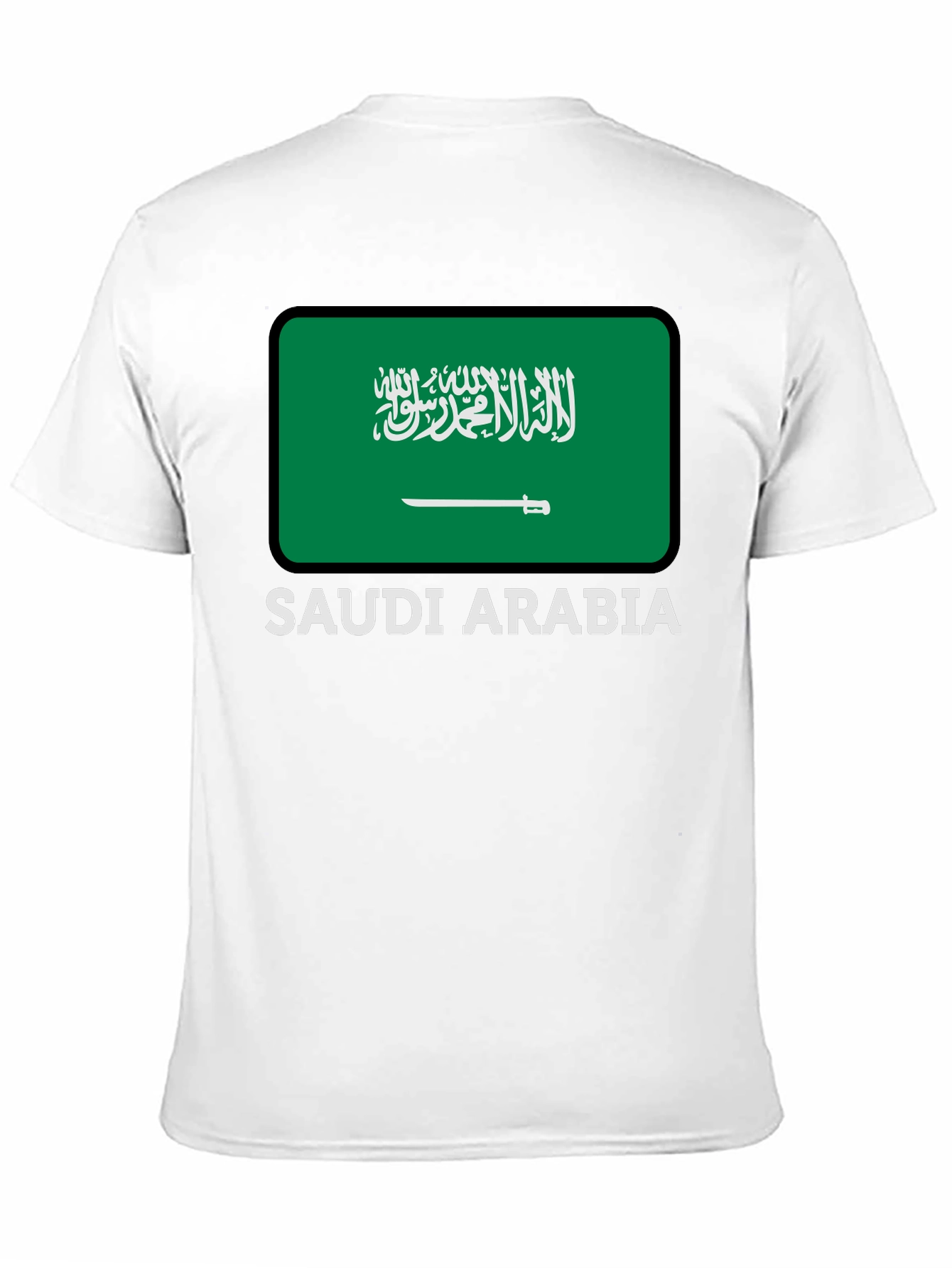 Black Saudi Arabia Flag Graphic Tee - Black Cotton T-Shirt view 11