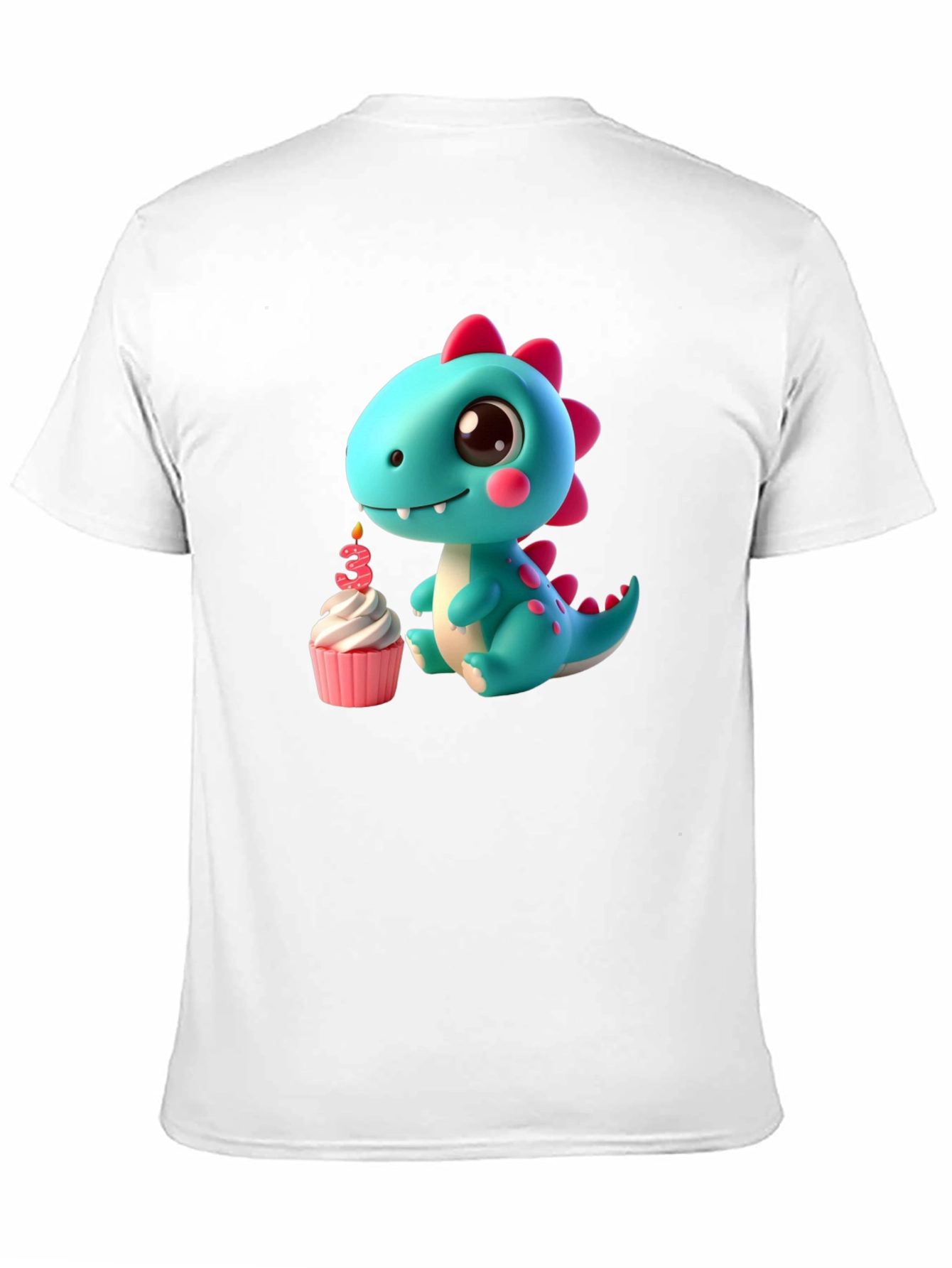 Black Cute Dinosaur 3rd Birthday T-Shirt view 11