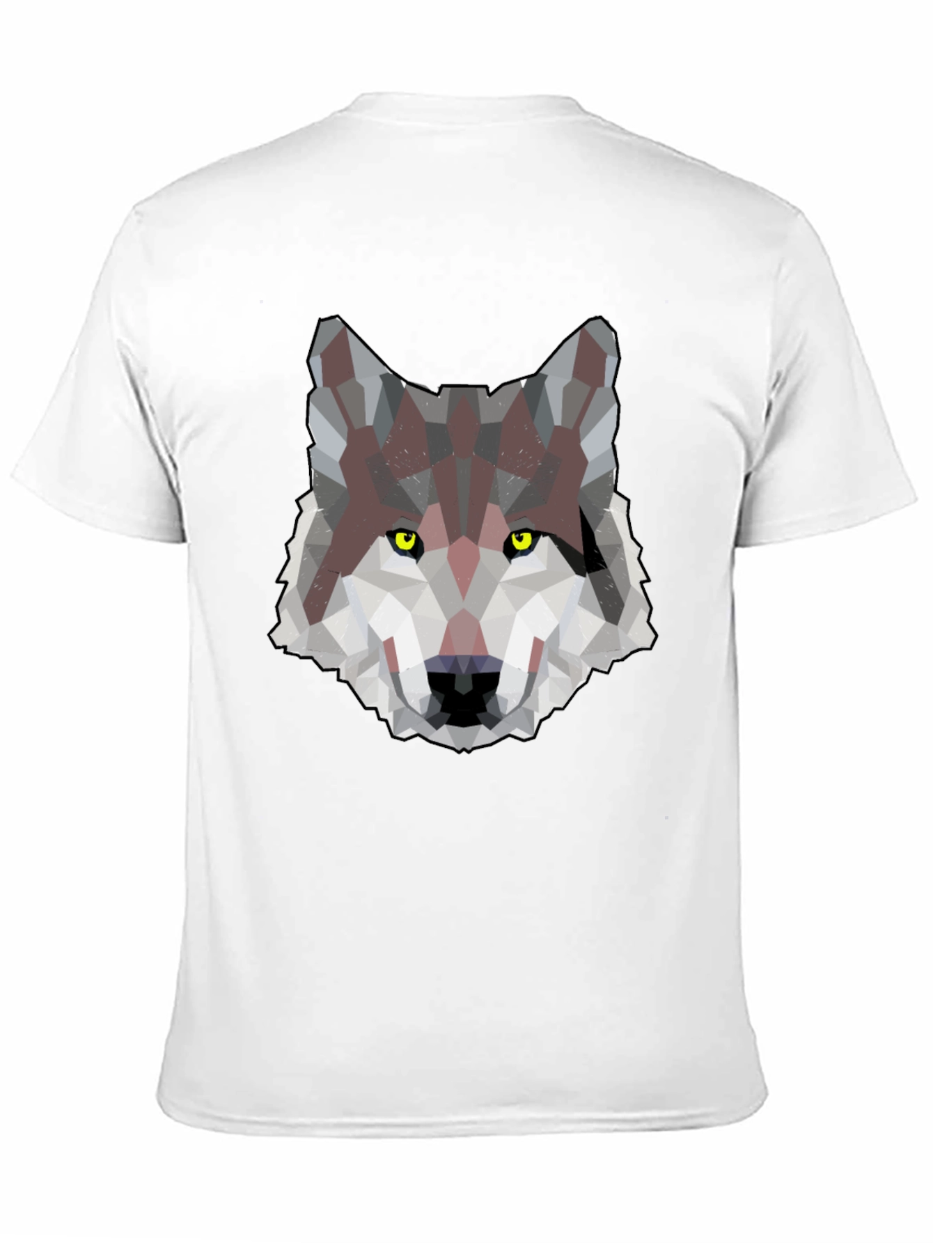Black Geometric Wolf Graphic Print Men's T-Shirt view 11