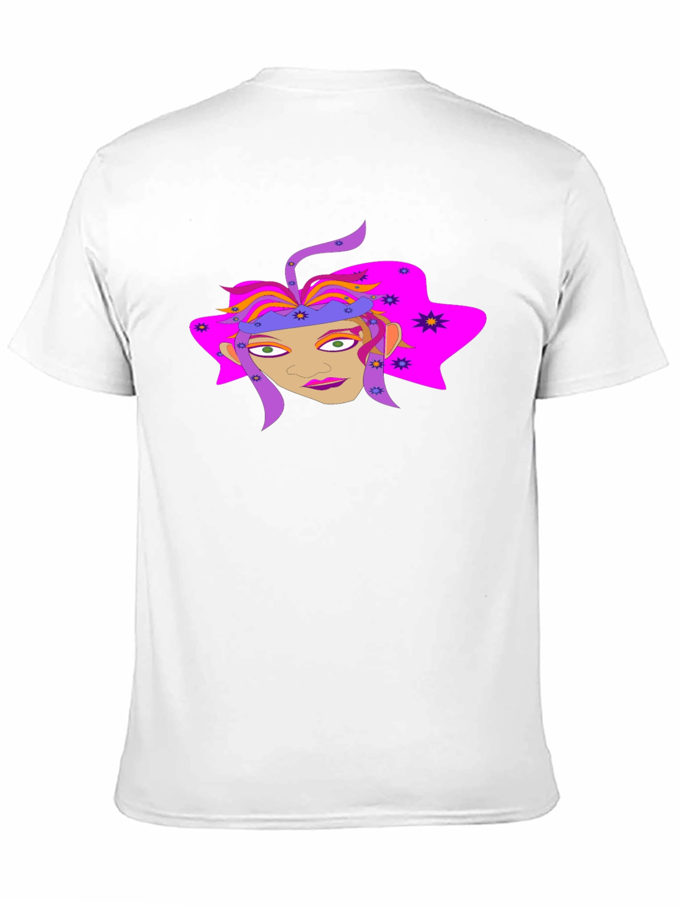 Black Funky Graphic Tee: Colorful Face Design view 11