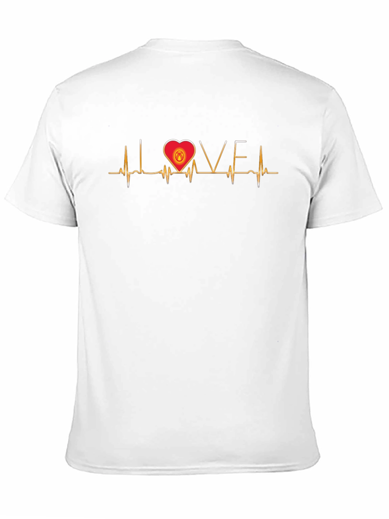 Black Love Kyrgyzstan Heartbeat T-Shirt - Black view 11