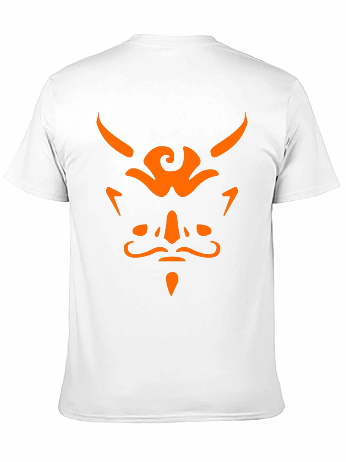Black Men's Black T-Shirt with Orange Demon Graphic view 11