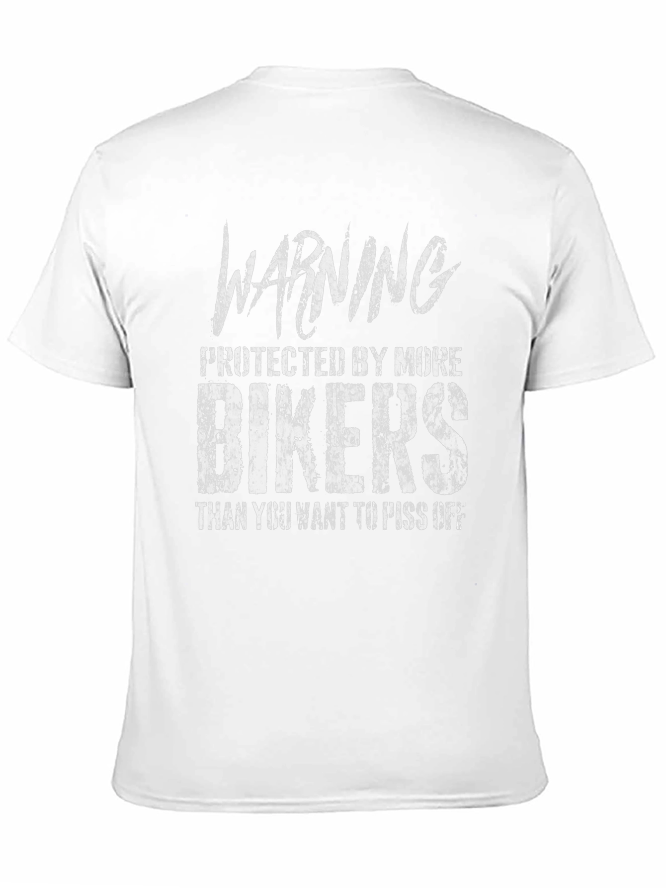Black Warning Bikers T-Shirt: Protected by More Bikers view 11