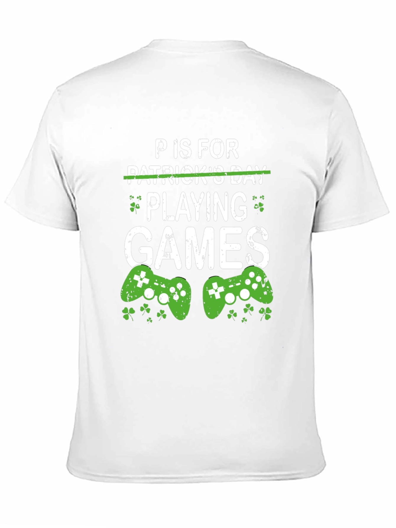 Black P is for Playing Games St. Patrick's Day Gamer T-Shirt view 11