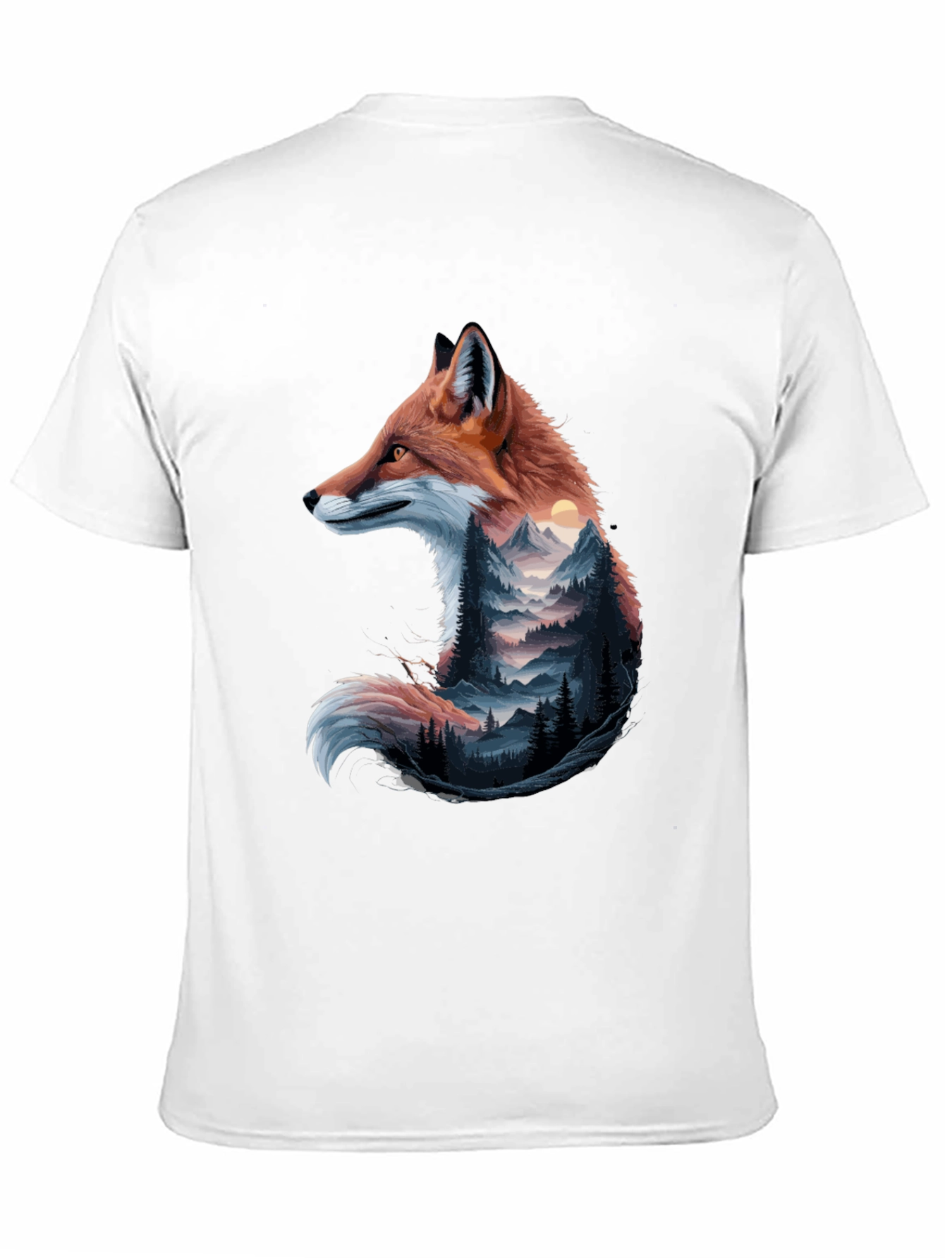 Black Fox & Mountain Graphic Tee - Nature Inspired Design view 11
