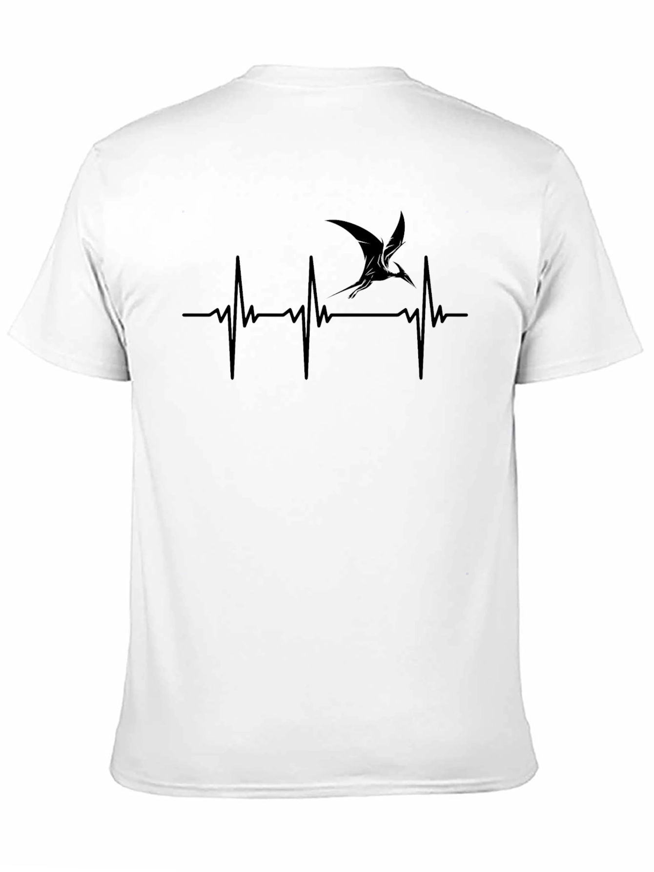 Black Pterodactyl Heartbeat T-Shirt - Prehistoric Pulse view 11