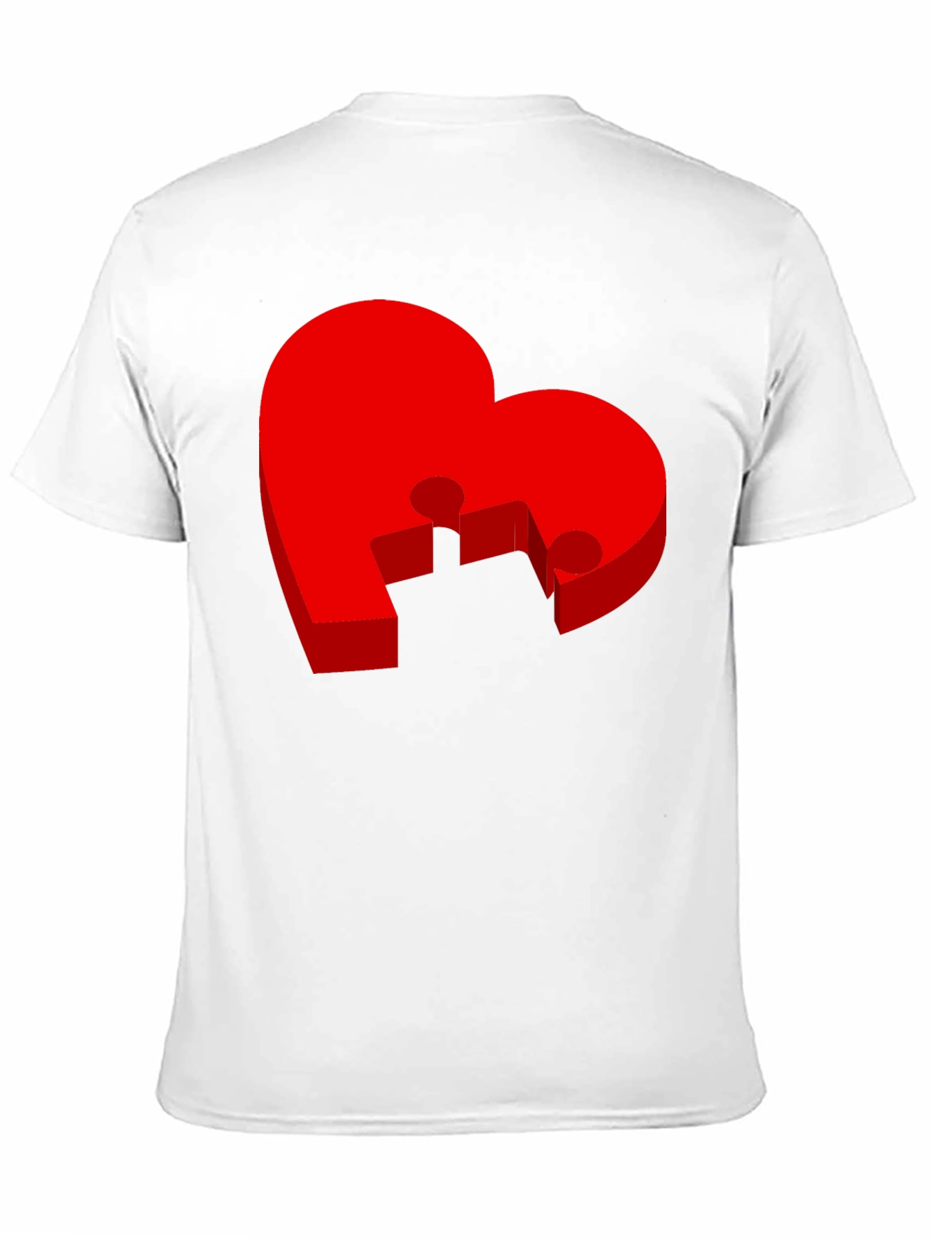Black Heart Puzzle Piece Graphic Tee - Black T-Shirt view 11