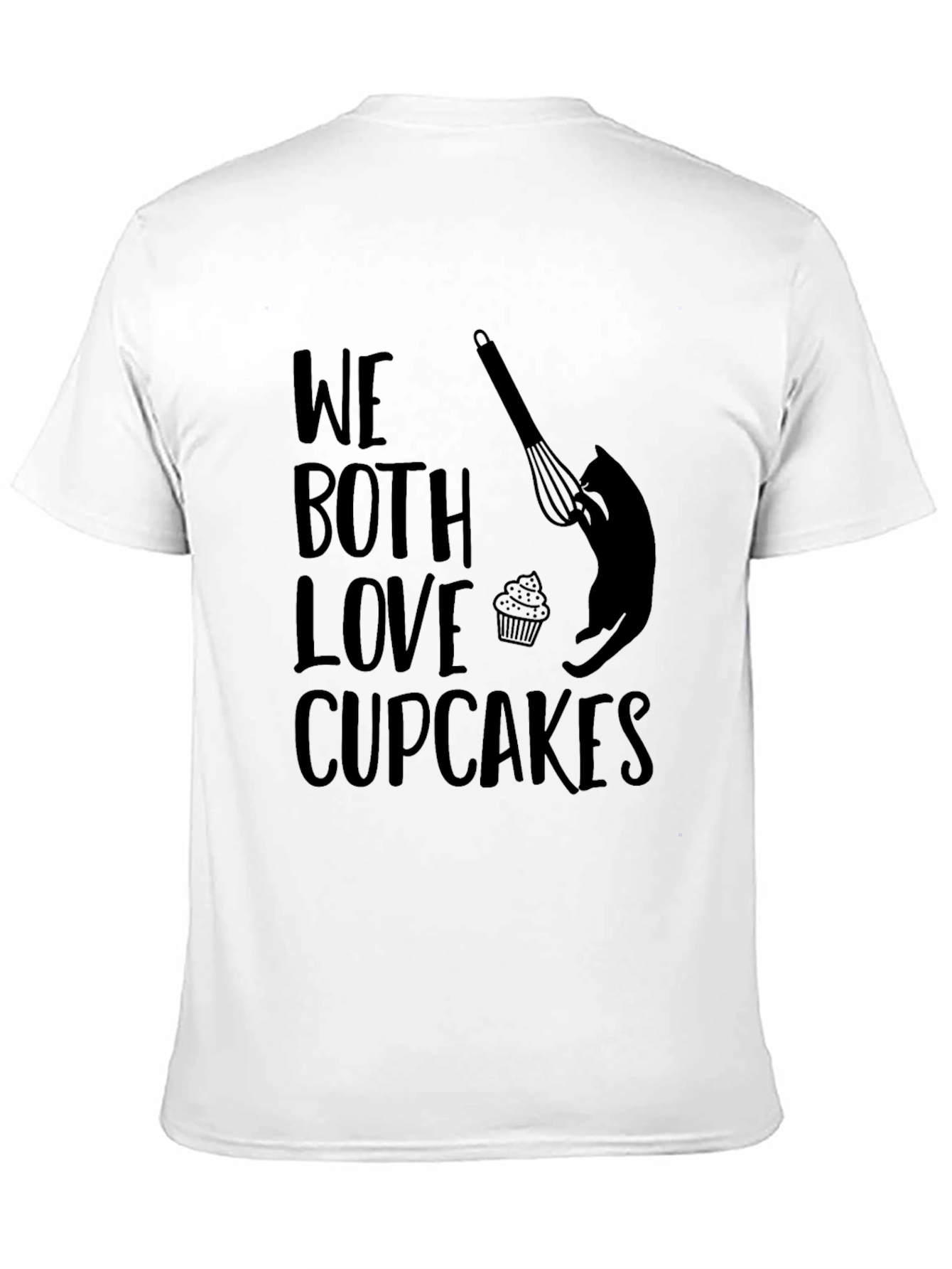 Black We Both Love Cupcakes T-Shirt - Cat & Whisk Design view 11