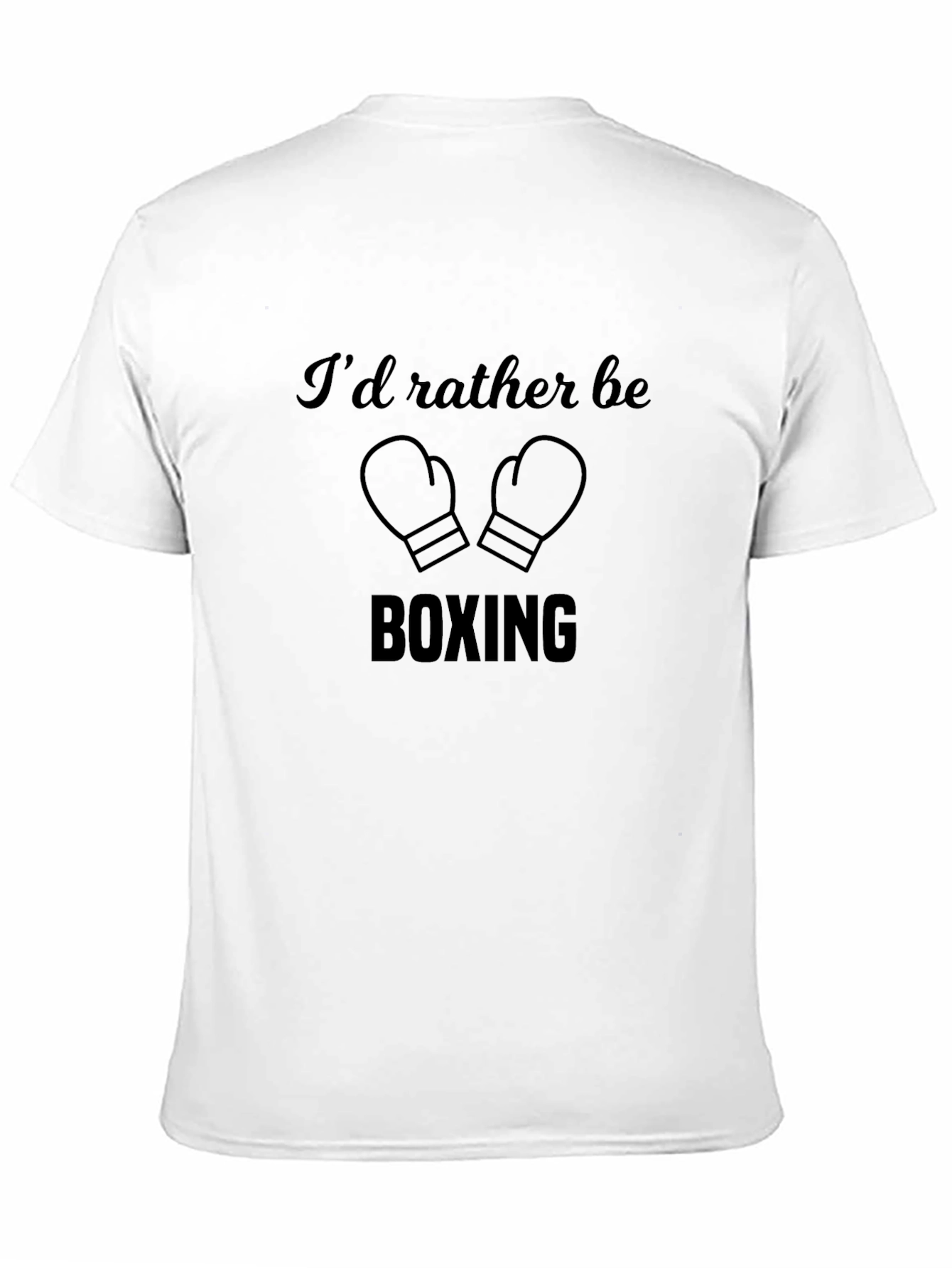 Black Boxing Fan Black T-Shirt - "I'd Rather Be Boxing" Design view 11