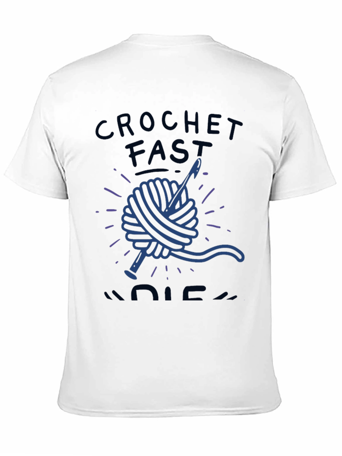 Black Crochet Fast Die Warm Funny T-Shirt view 11