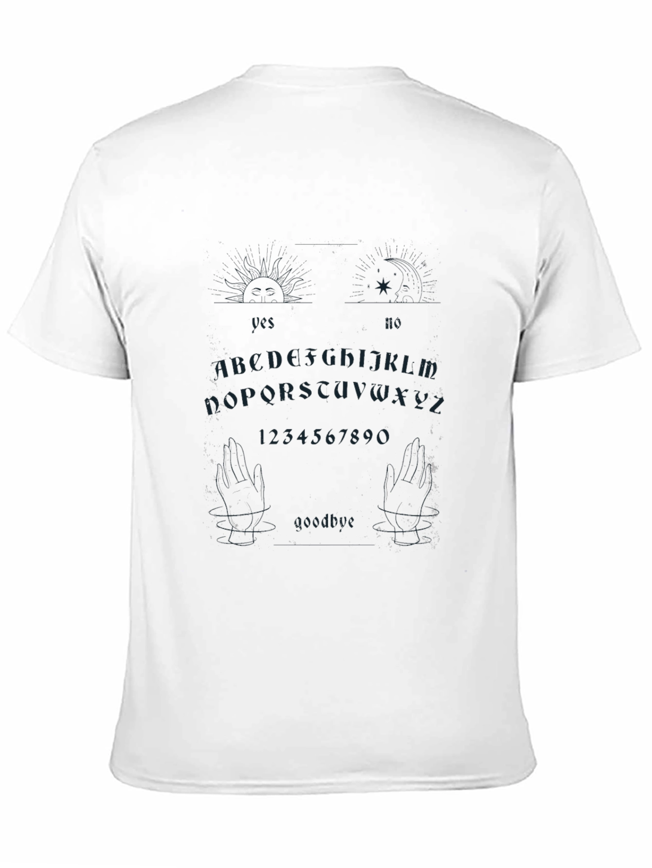 Black Mystic Ouija Board Print Black T-Shirt view 11