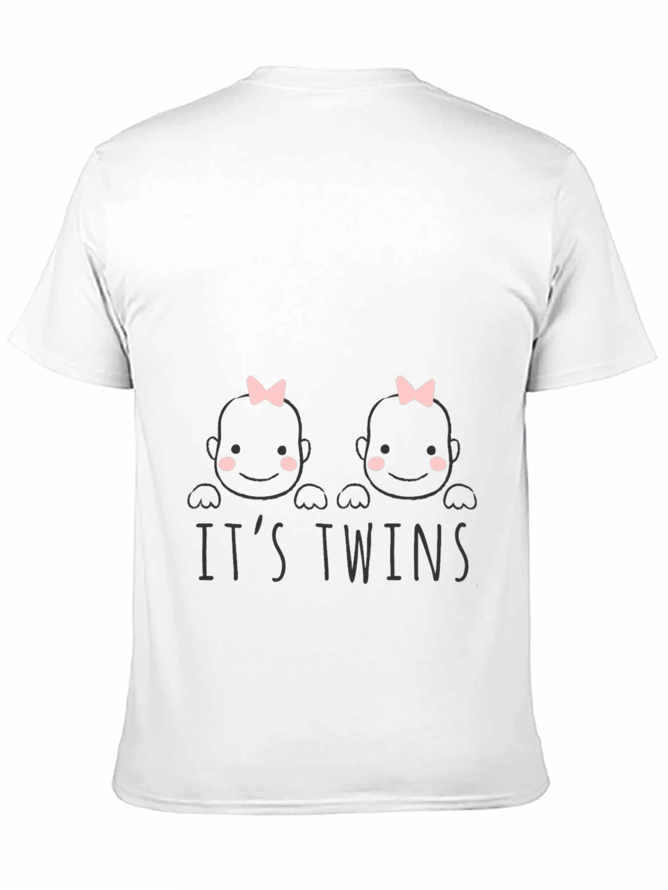 Black It's Twins! Baby Shower T-Shirt view 11