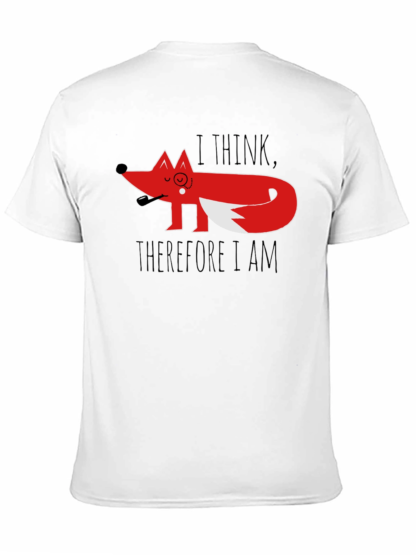 Black Philosophical Fox Graphic Tee - 'I Think, Therefore I Am' view 11