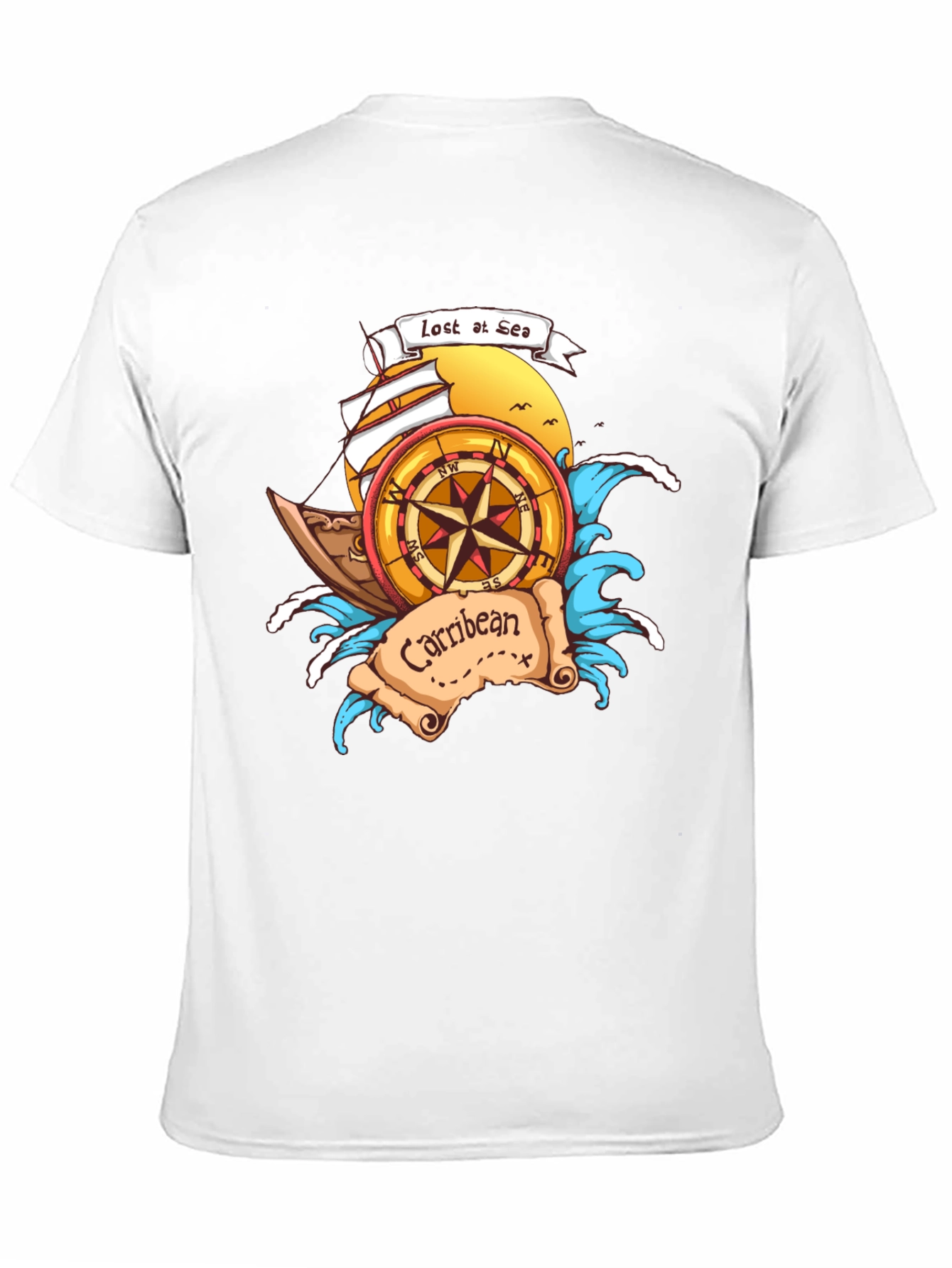 Black Lost at Sea Caribbean T-Shirt view 11